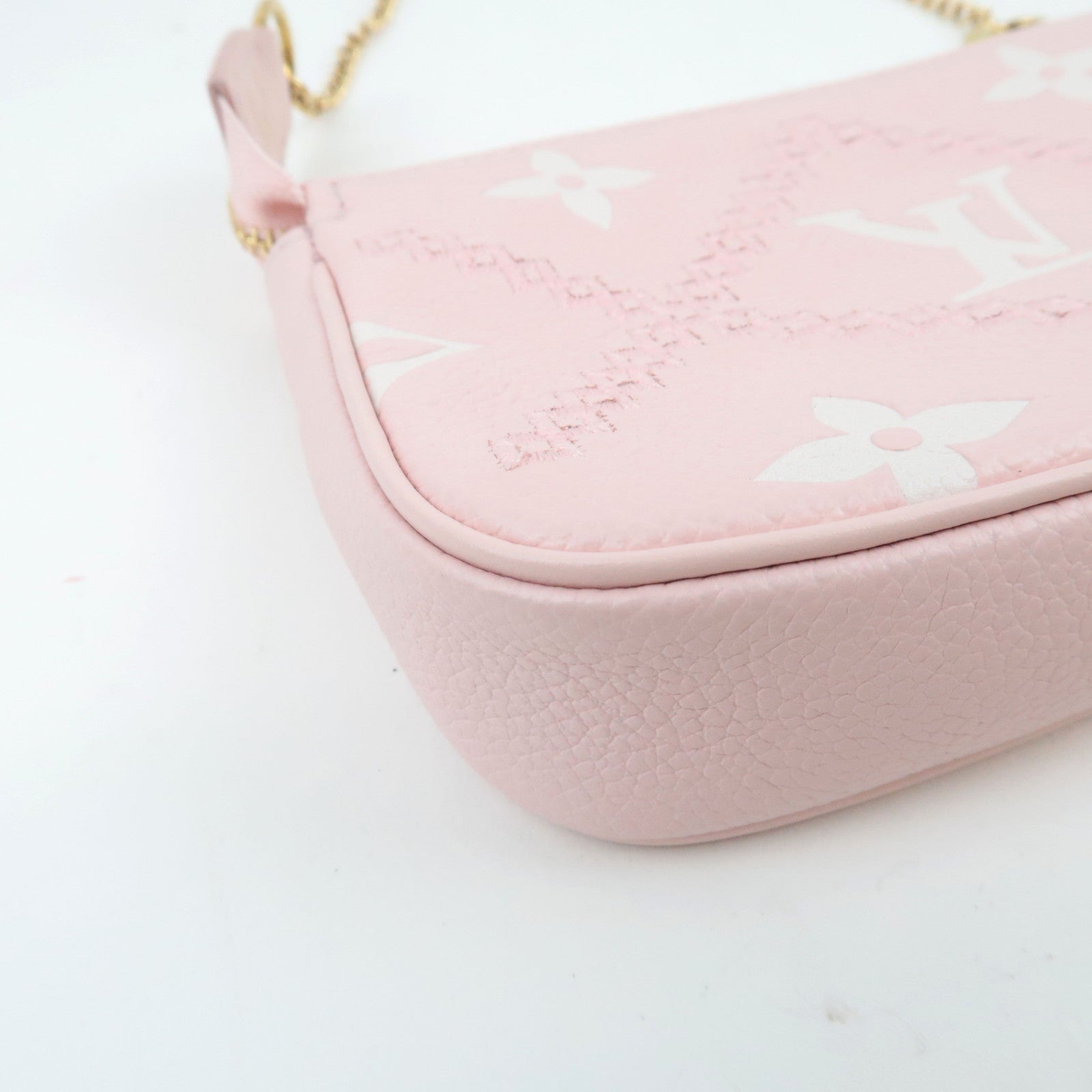Louis Vuitton Monogram Empreinte Broderie Mini Pochette Accessoire Mini Bag Rose M81140 RFID *Box, Dust bag
