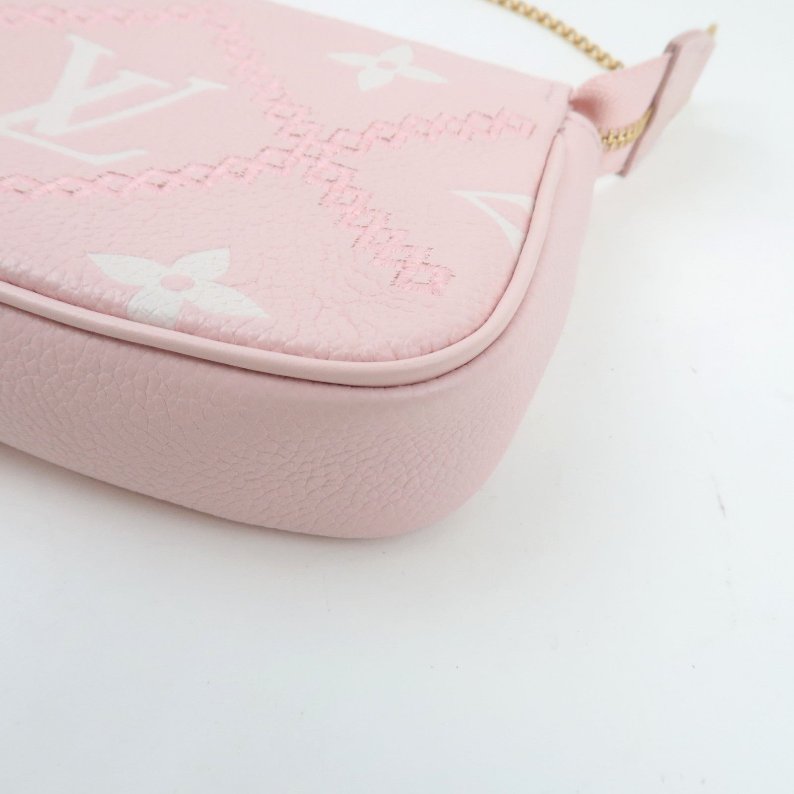 Louis Vuitton Monogram Empreinte Broderie Mini Pochette Accessoire Mini Bag Rose M81140 RFID *Box, Dust bag