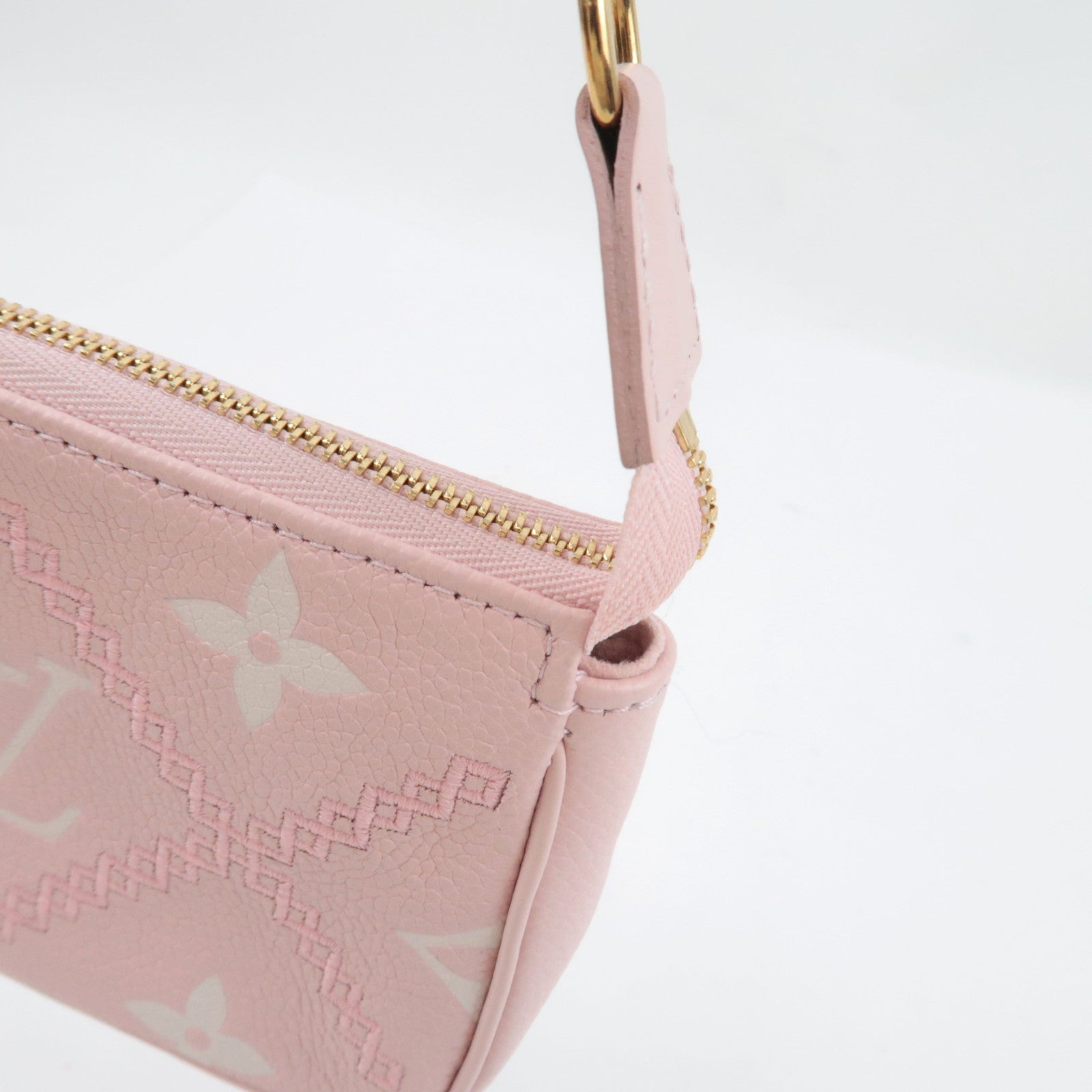 Louis Vuitton Monogram Empreinte Broderie Mini Pochette Accessoire Mini Bag Rose M81140 RFID *Box, Dust bag
