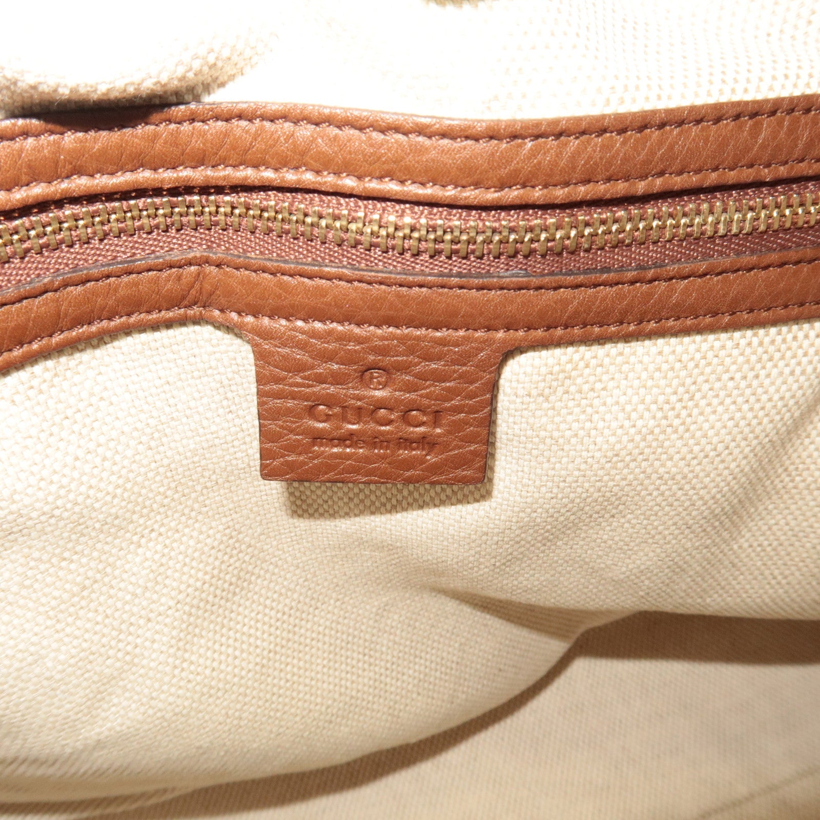 GUCCI Soho Interlocking G Chain Shoulder Bag Denim Leather Blue Brown 308982