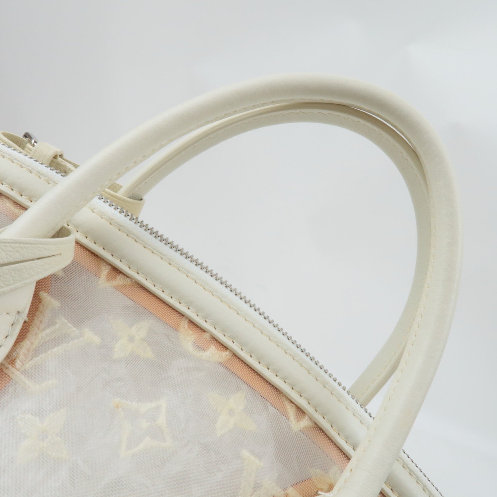 Louis Vuitton Monogram Transparence Lock It Hand Bag White M40699 FO1112 *Dust Bag, Key Lock, Crochette