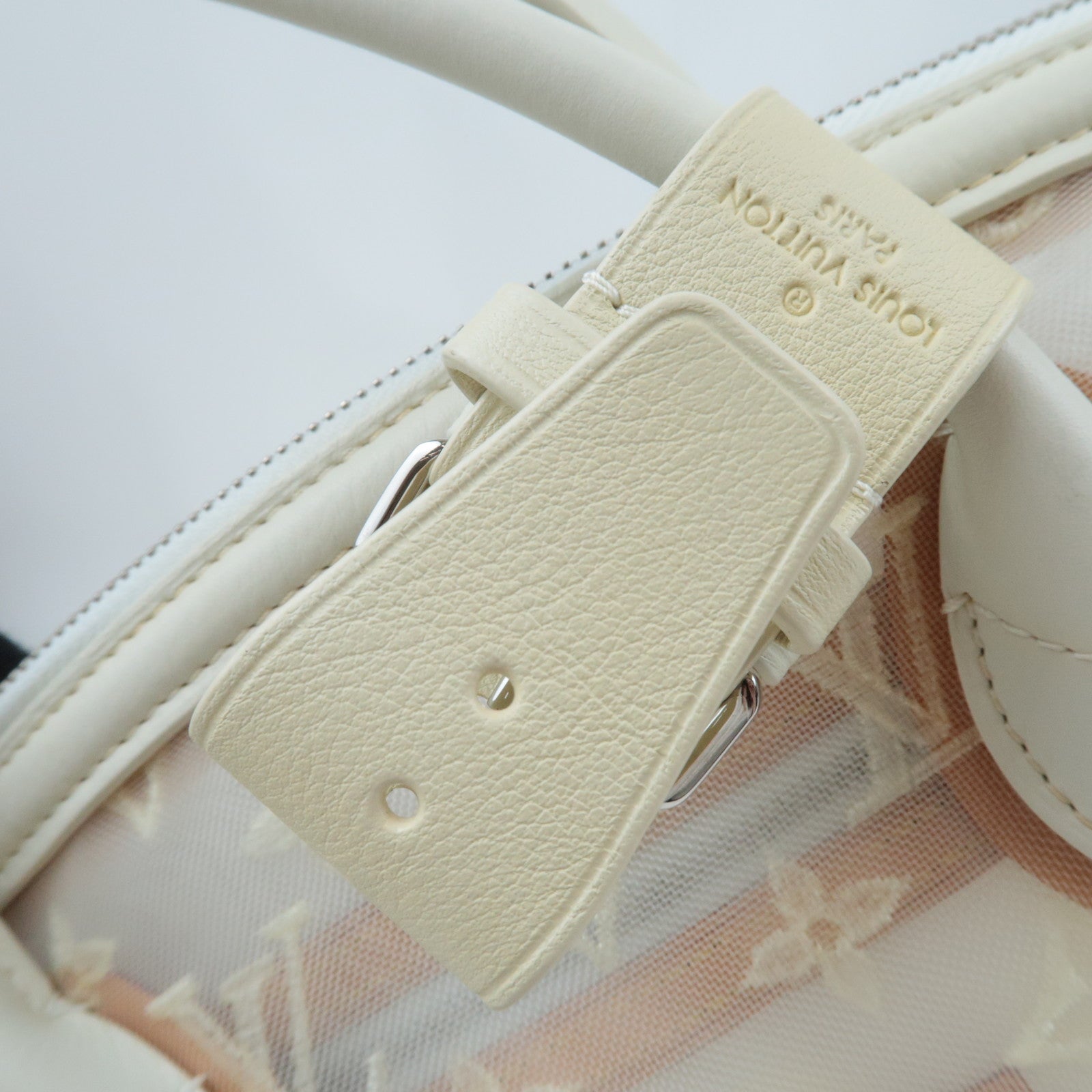 Louis Vuitton Monogram Transparence Lock It Hand Bag White M40699 FO1112 *Dust Bag, Key Lock, Crochette