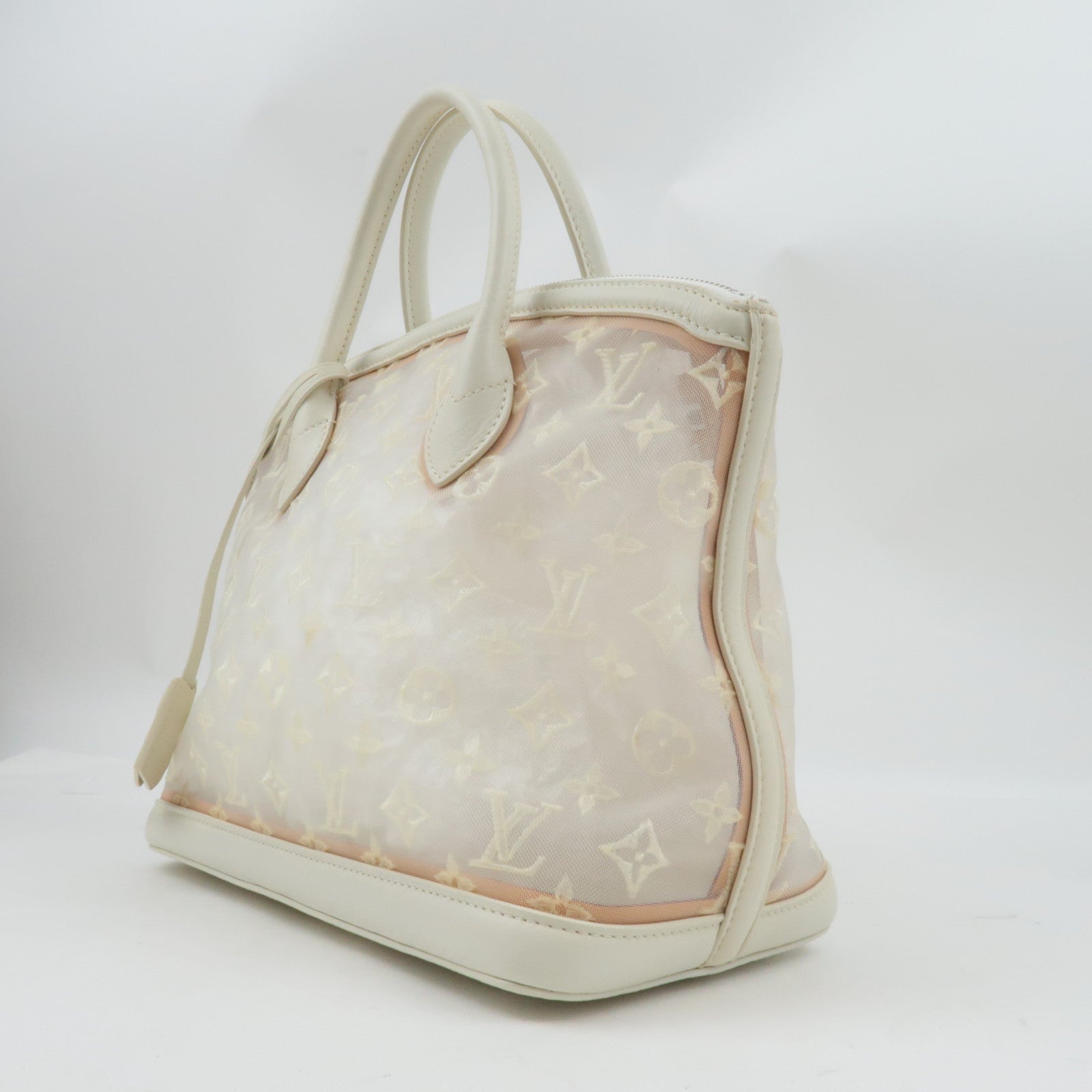 Louis Vuitton Monogram Transparence Lock It Hand Bag White M40699 FO1112 *Dust Bag, Key Lock, Crochette