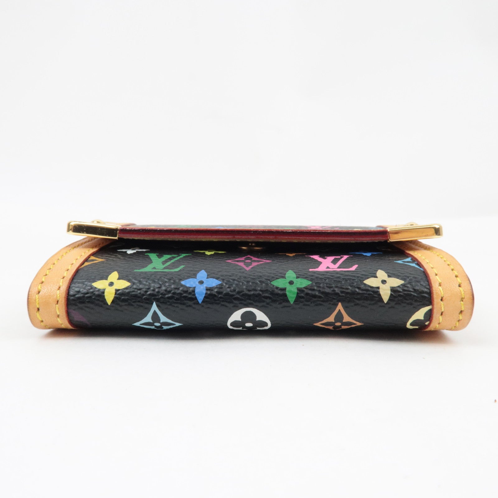 Louis Vuitton Monogram Multicolor Porte Monnaie Plat Small Wallet Noir M92656 MI0026