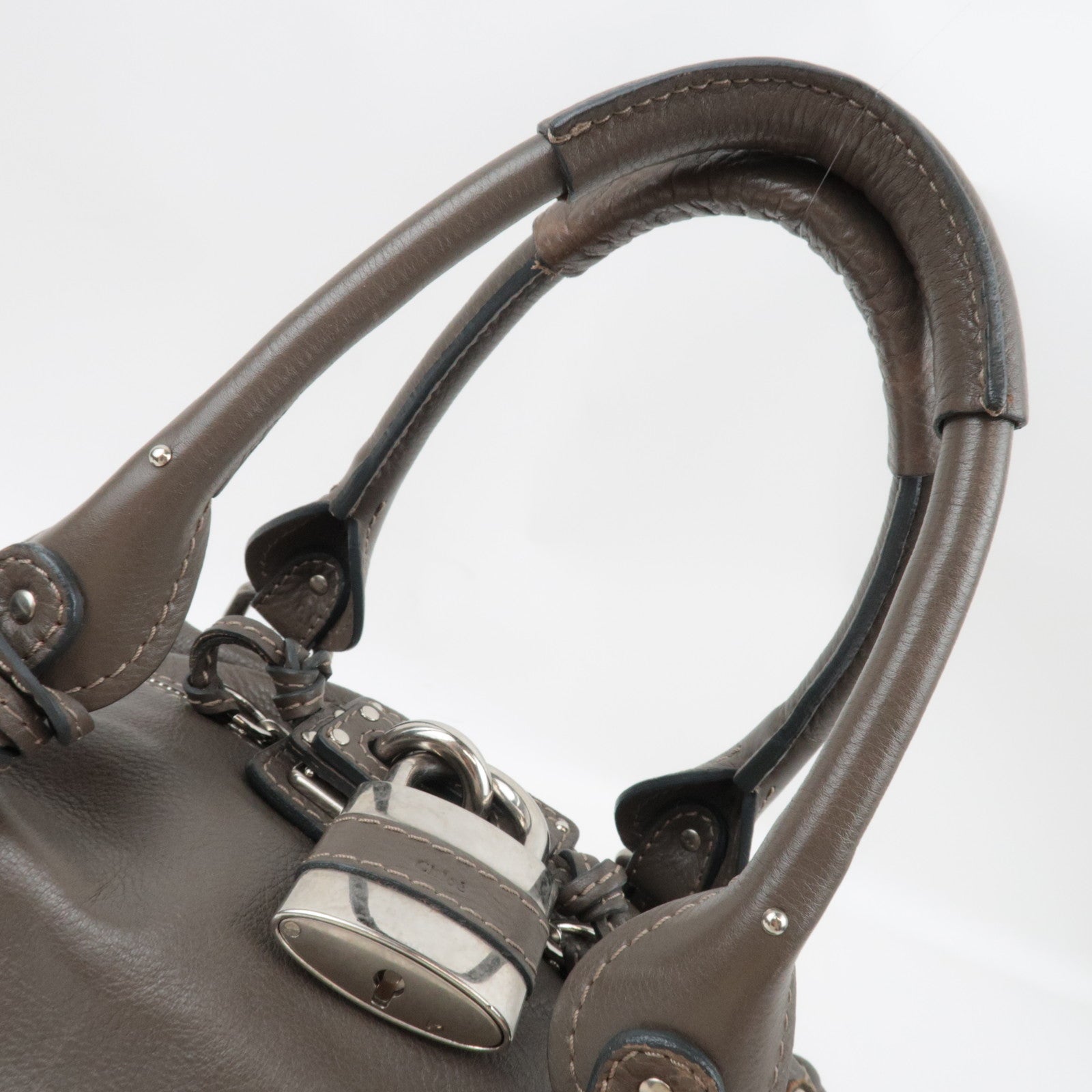 Chloe Paddington Handbag Leather Gray *Key Lock
