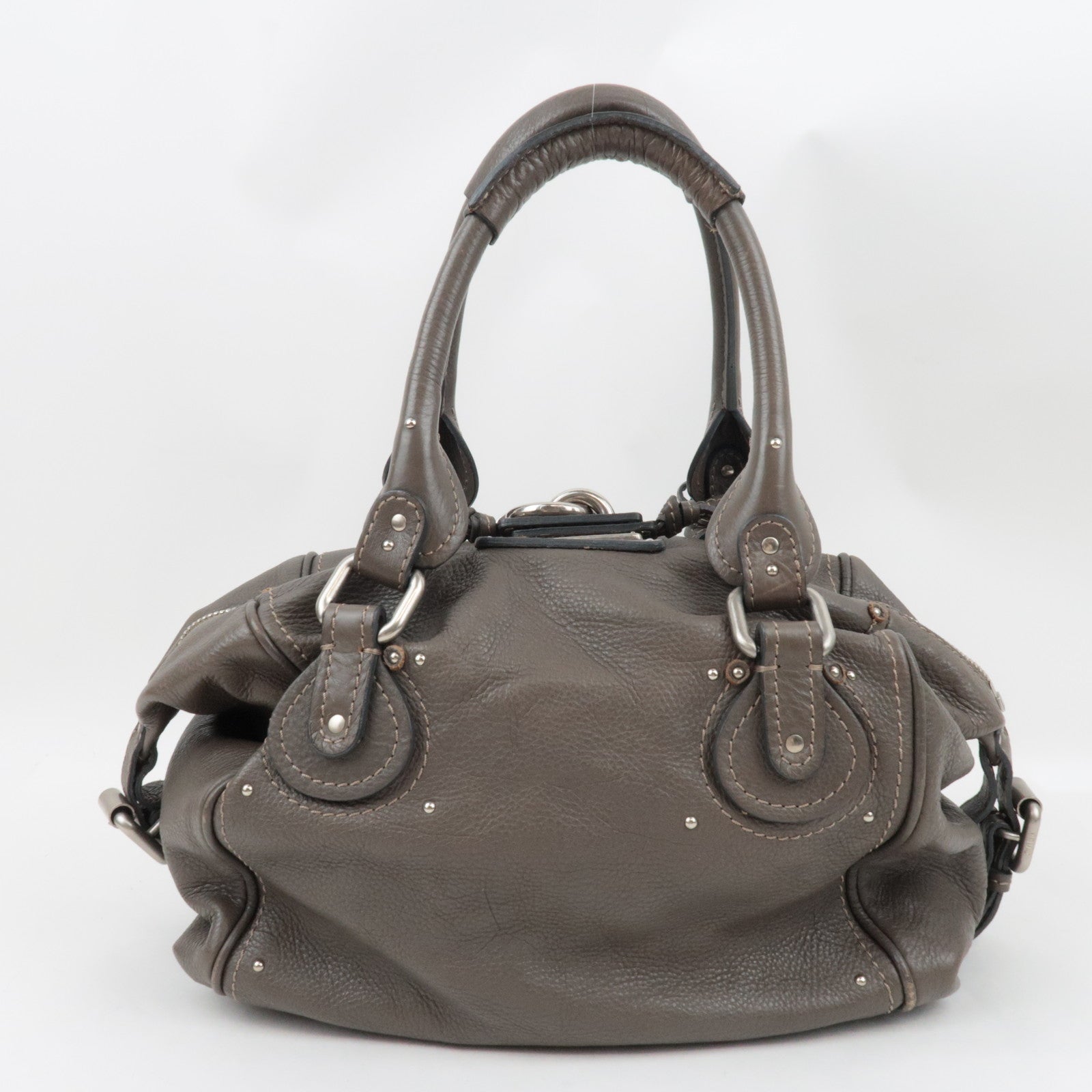 Chloe Paddington Handbag Leather Gray *Key Lock