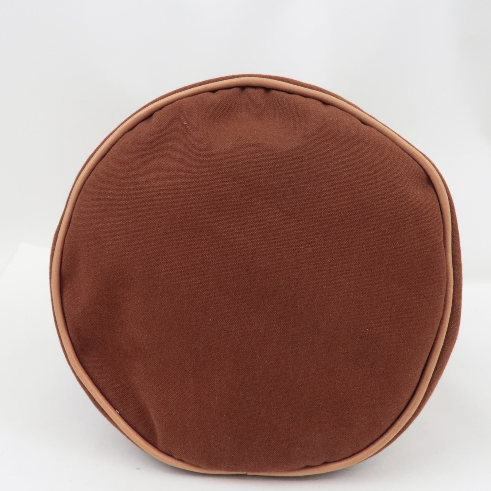 HERMES Porochon Mimil GM Shoulder Bag Canvas Leather Brown