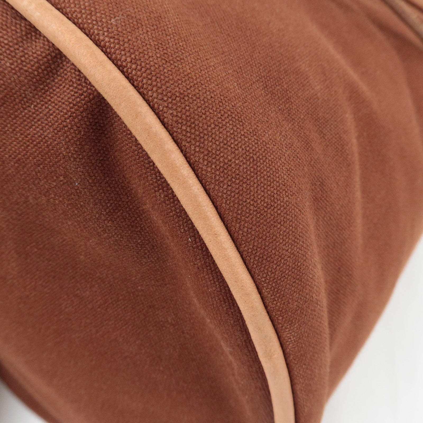 HERMES Porochon Mimil GM Shoulder Bag Canvas Leather Brown