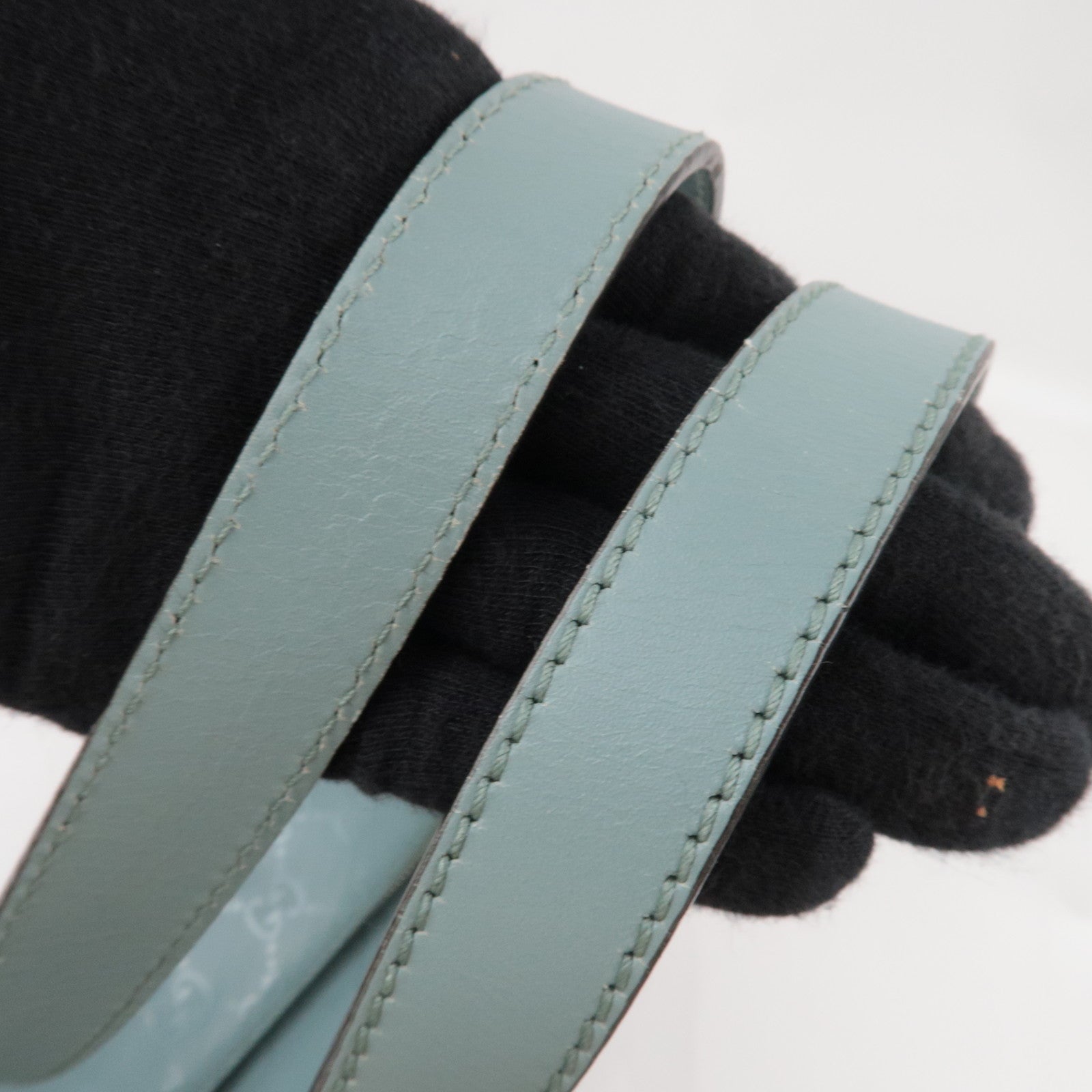 GUCCI Tote Bag GG Imprime Leather Light Blue 211137