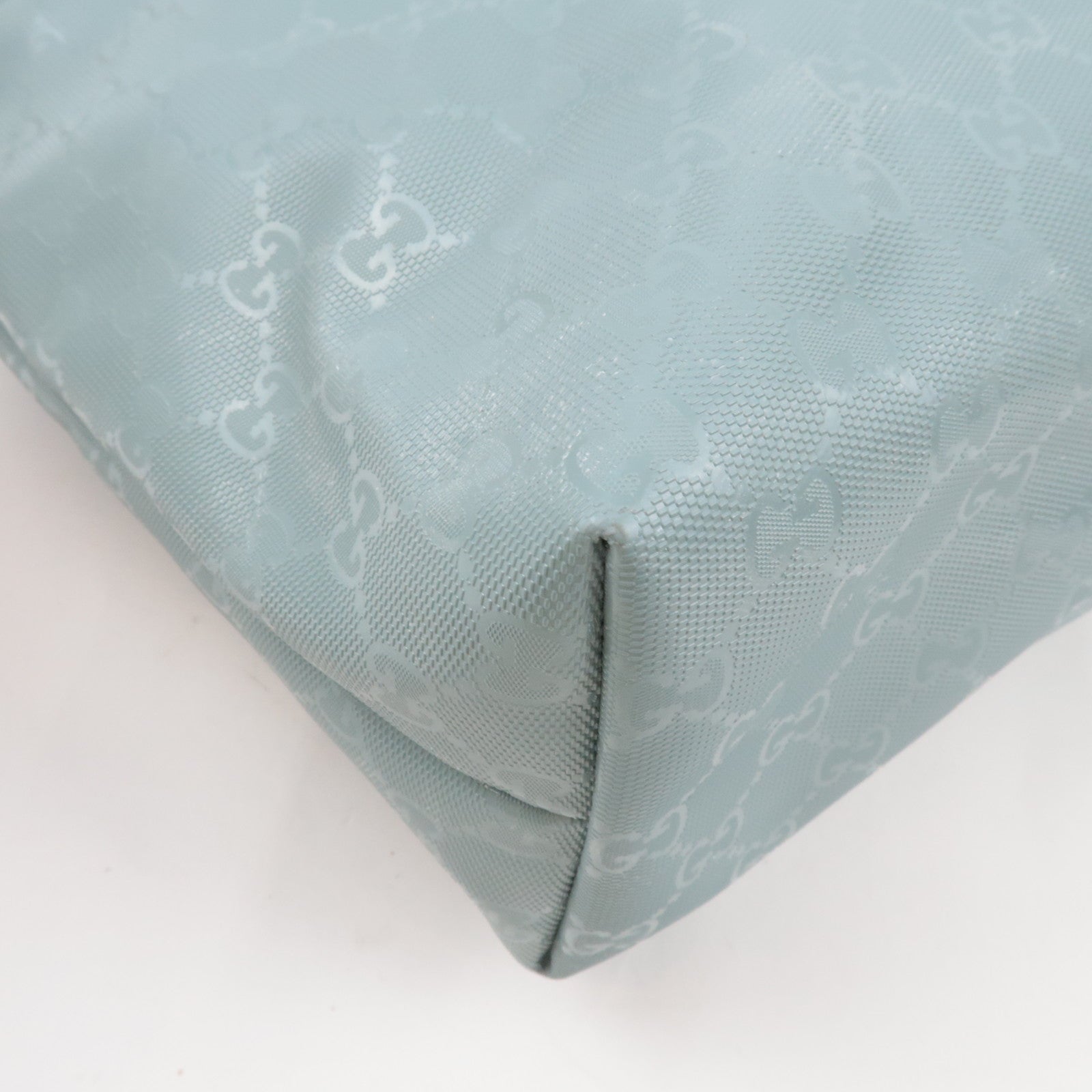 GUCCI Tote Bag GG Imprime Leather Light Blue 211137