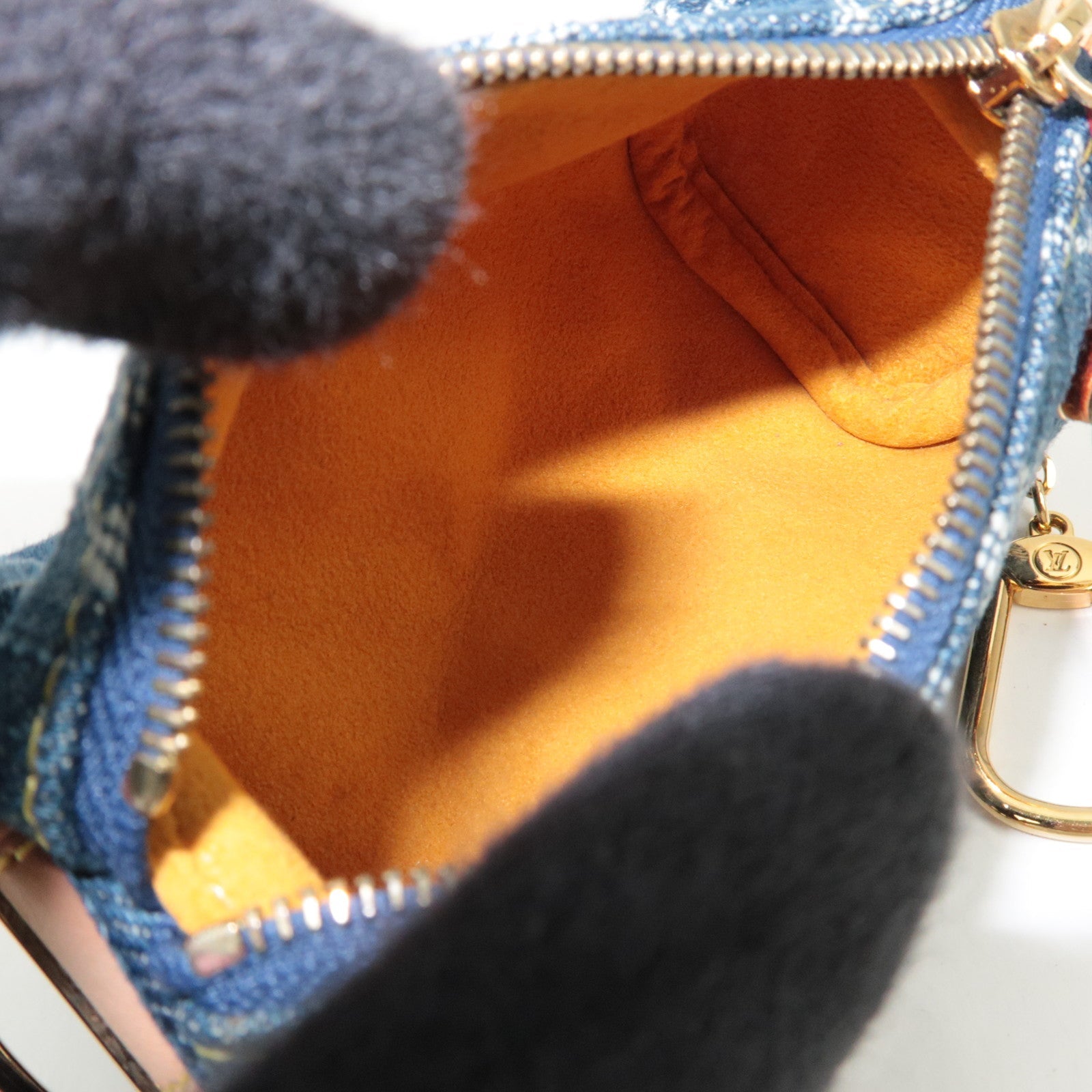 Louis Vuitton Monogram Denim Pouch for Trousse Speedy PM Mini Pouch Blue M95082 TH1026 *Box, Dust bag