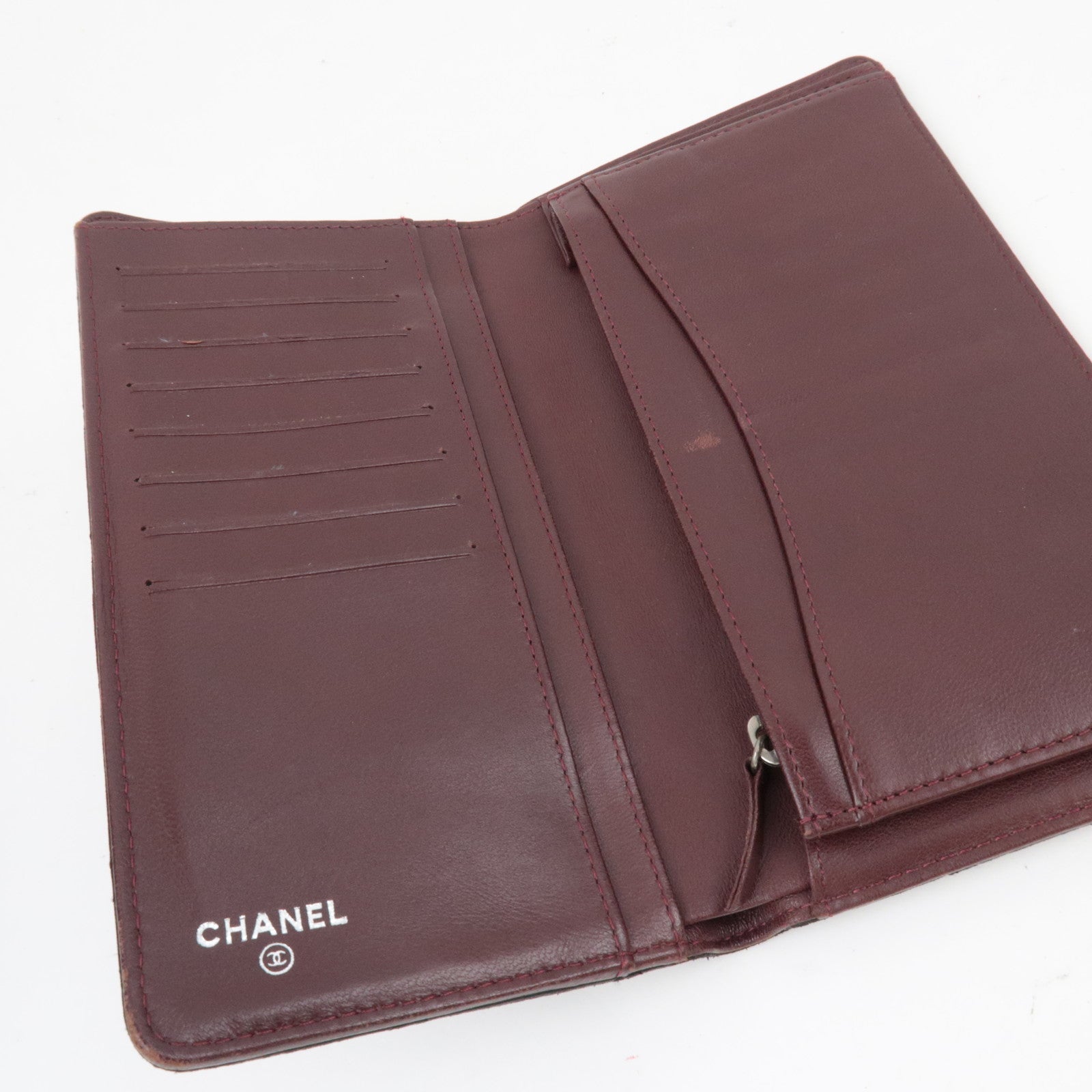 CHANEL Matelasse Bi-Fold Long Wallet Lambskin Black *Box, G card