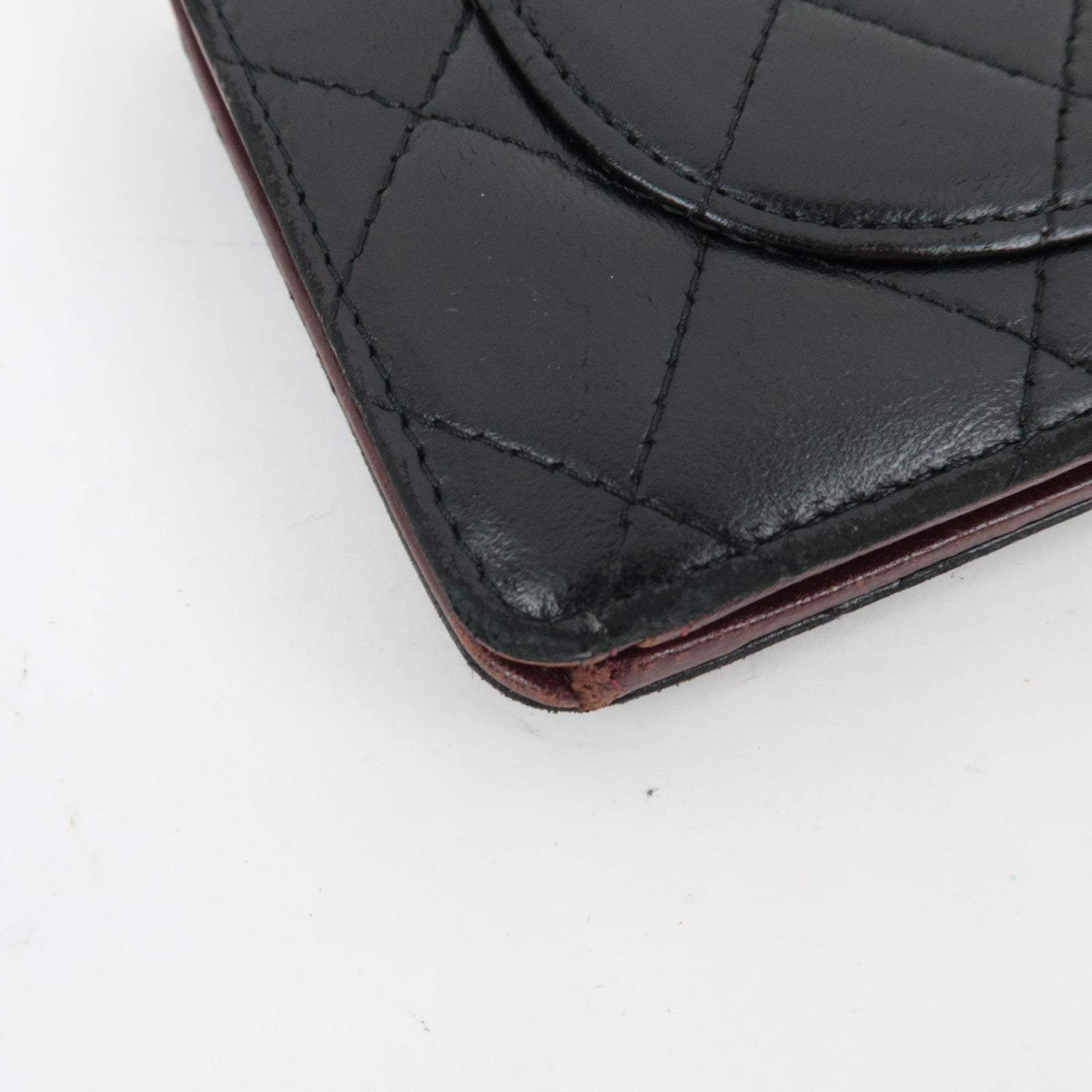 CHANEL Matelasse Bi-Fold Long Wallet Lambskin Black *Box, G card