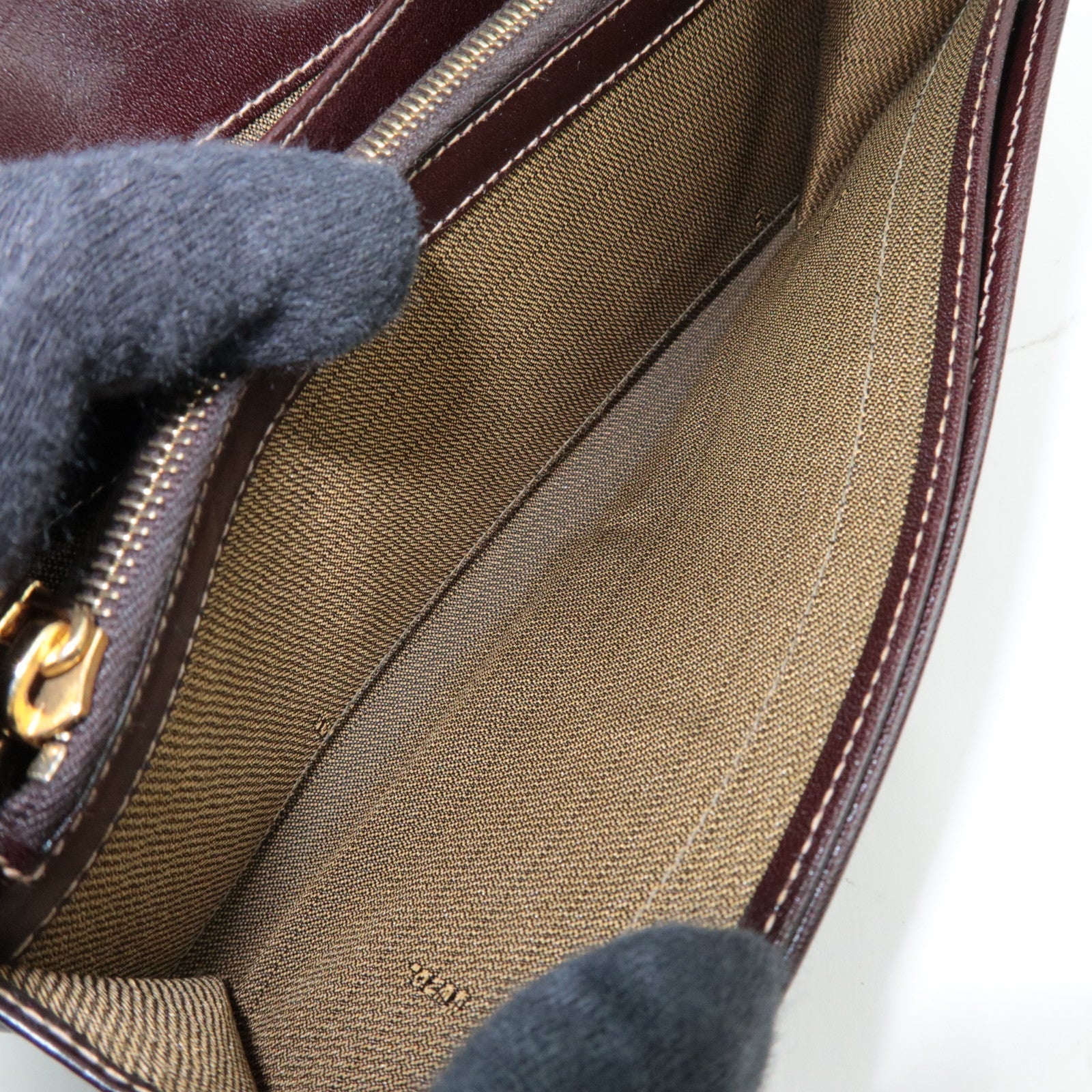 FENDI Zucca Bi-Fold Long Wallet Khaki Black Brown 30851