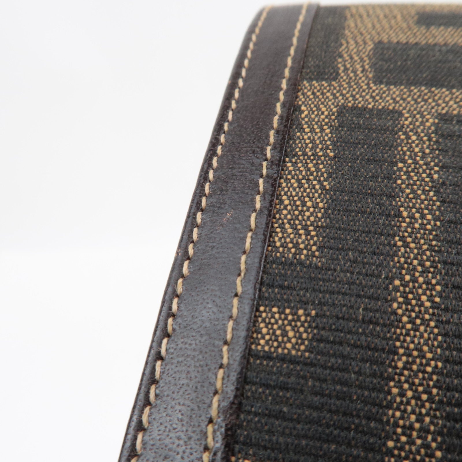 FENDI Zucca Bi-Fold Long Wallet Khaki Black Brown 30851