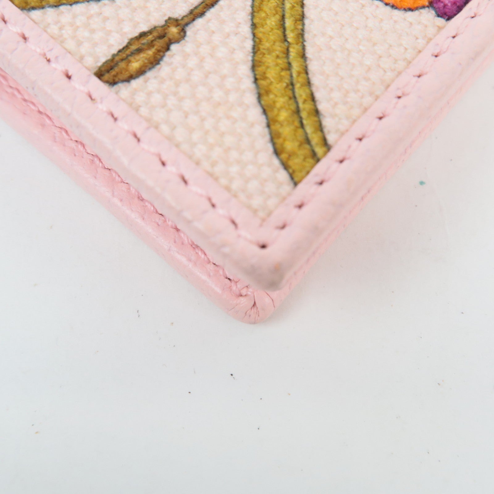 GUCCI GG Marmont Flora Bi-Fold Wallet Japan Limited Canvas Leather Pink 577347 *Box, Dust bag