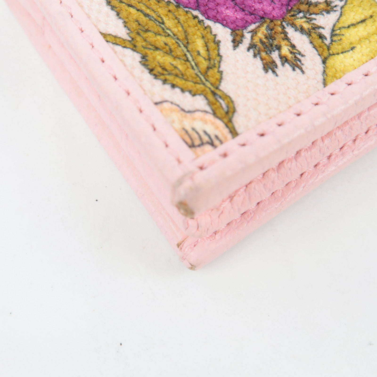 GUCCI GG Marmont Flora Bi-Fold Wallet Japan Limited Canvas Leather Pink 577347 *Box, Dust bag