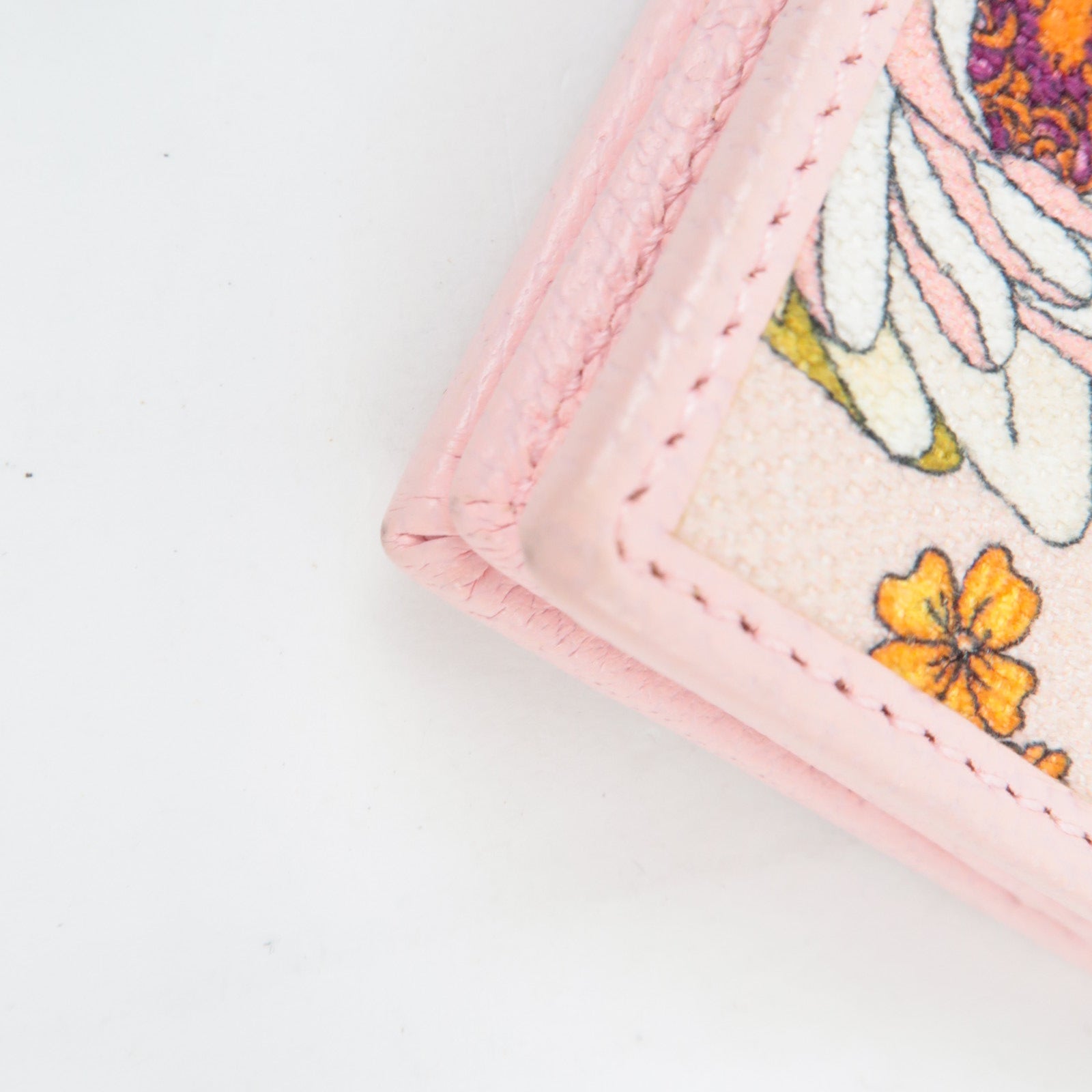 GUCCI GG Marmont Flora Bi-Fold Wallet Japan Limited Canvas Leather Pink 577347 *Box, Dust bag