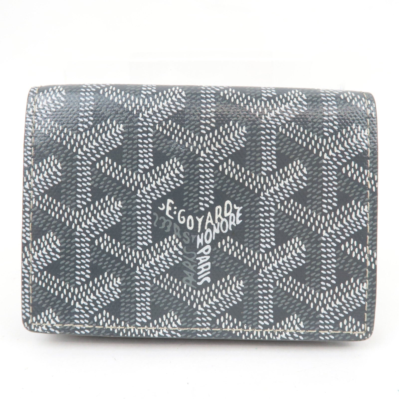 GOYARD Herringbone Saint Pierre Card Case Business Card Holder PVC Gray 75985