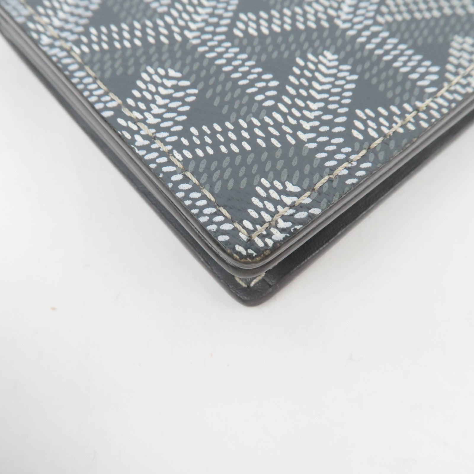 GOYARD Herringbone Saint Pierre Card Case Business Card Holder PVC Gray