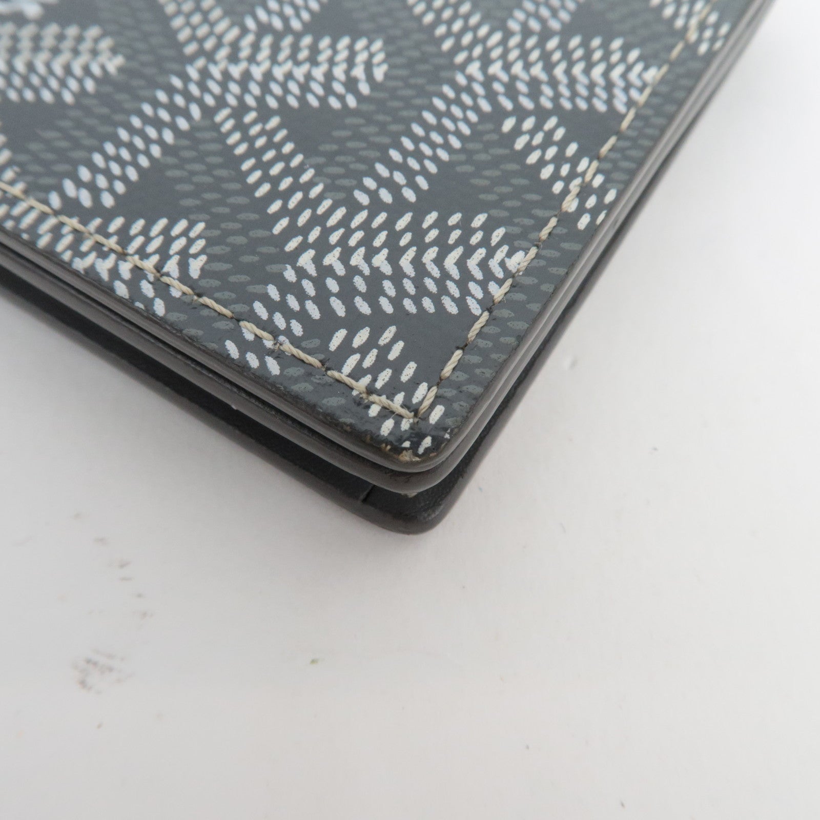 GOYARD Herringbone Saint Pierre Card Case Business Card Holder PVC Gray