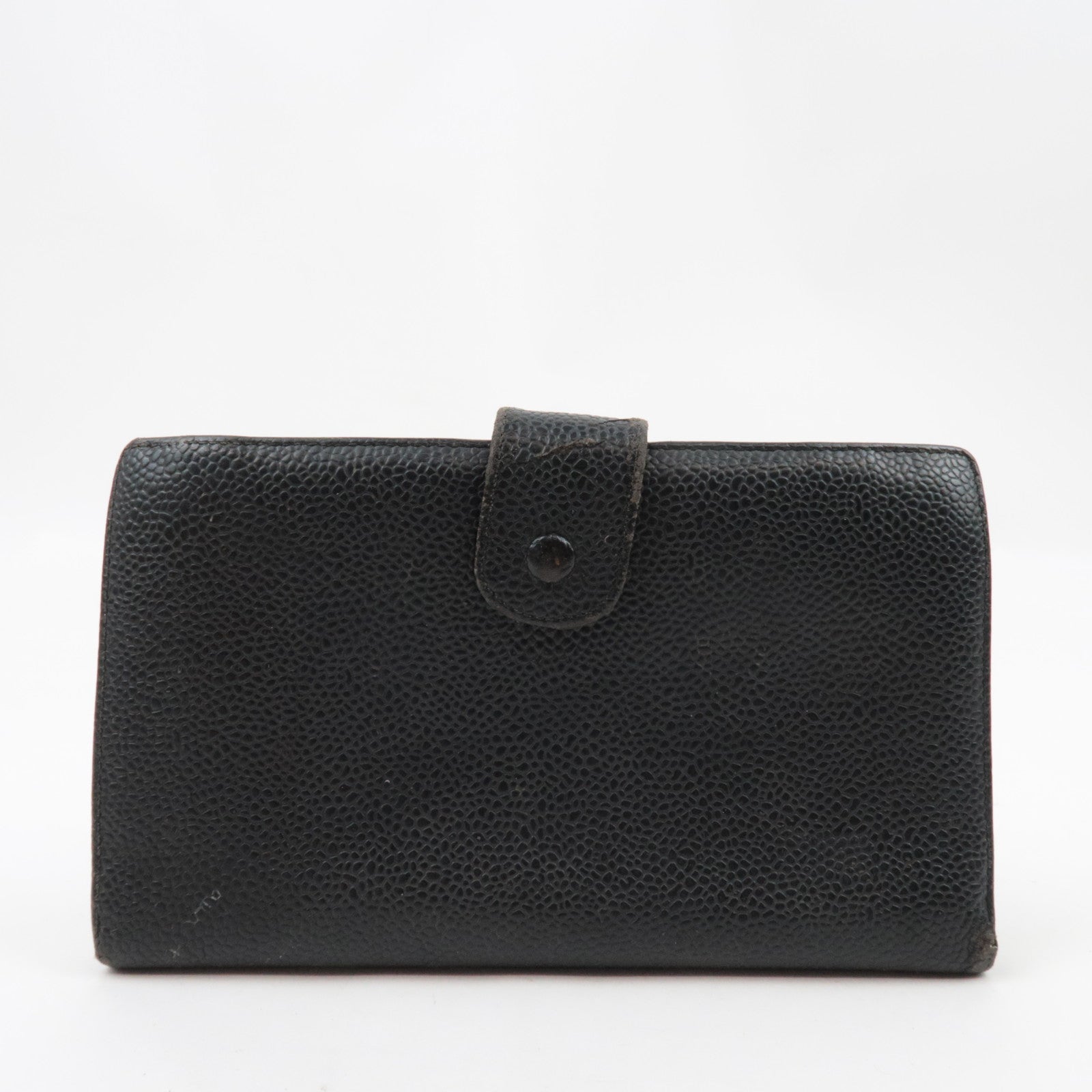 CHANEL Coco Mark Bi-Fold Long Wallet Caviar Skin Black 3338507