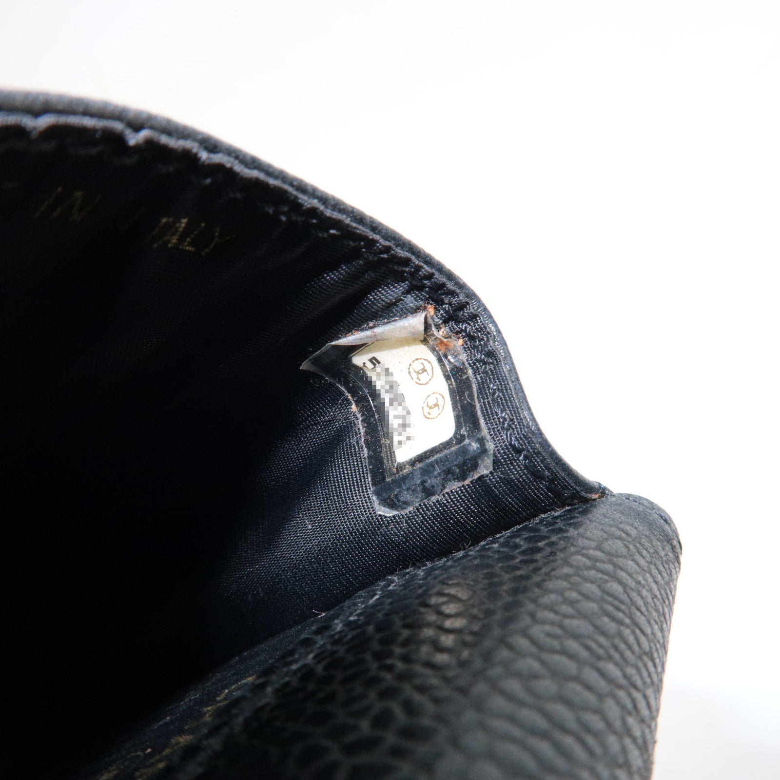 CHANEL Cocomark Cigarette Case Small Pouch Caviar Skin Black