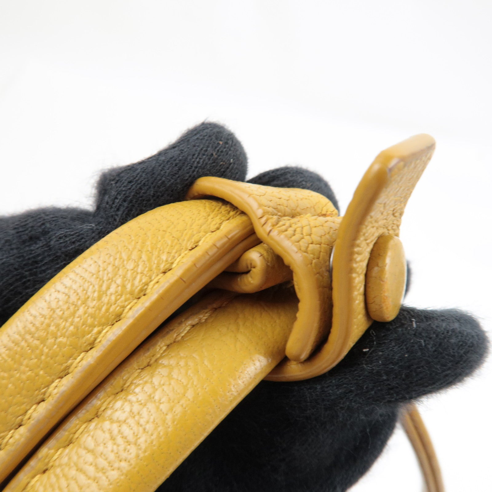 BOTTEGA VENETA Maxi Intrecciato Mini The Arco 2Way Hand Bag Yellow 600606 *Dust bag, Strap