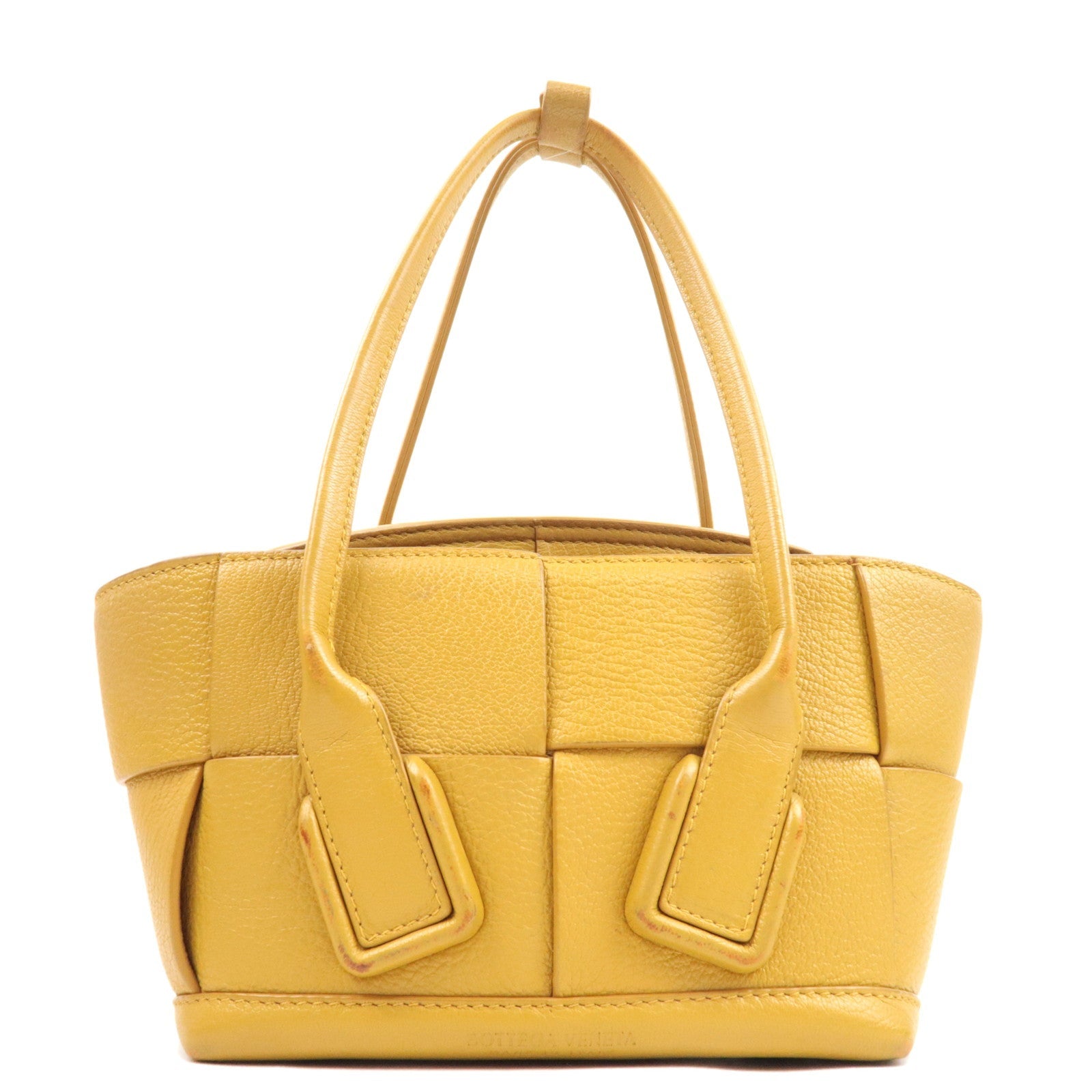 BOTTEGA VENETA Maxi Intrecciato Mini The Arco 2Way Hand Bag Yellow 600606 *Dust bag, Strap76110