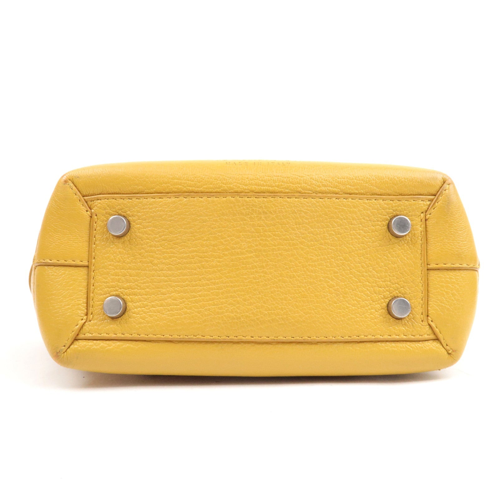 BOTTEGA VENETA Maxi Intrecciato Mini The Arco 2Way Hand Bag Yellow 600606 *Dust bag, Strap