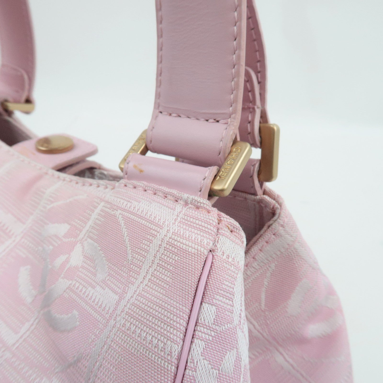 CHANEL New Travel Line Tote Bag Nylon Jacquard Leather Pink A20518 8051845 *Dust Bag