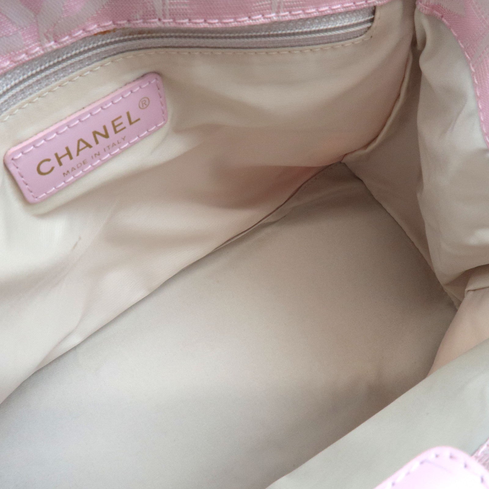 CHANEL New Travel Line Tote Bag Nylon Jacquard Leather Pink A20518 8051845 *Dust Bag