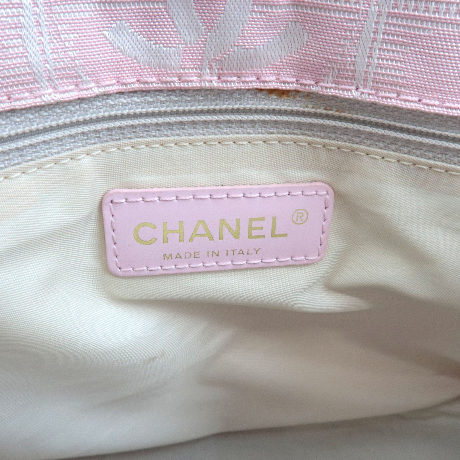 CHANEL New Travel Line Tote Bag Nylon Jacquard Leather Pink A20518 8051845 *Dust Bag