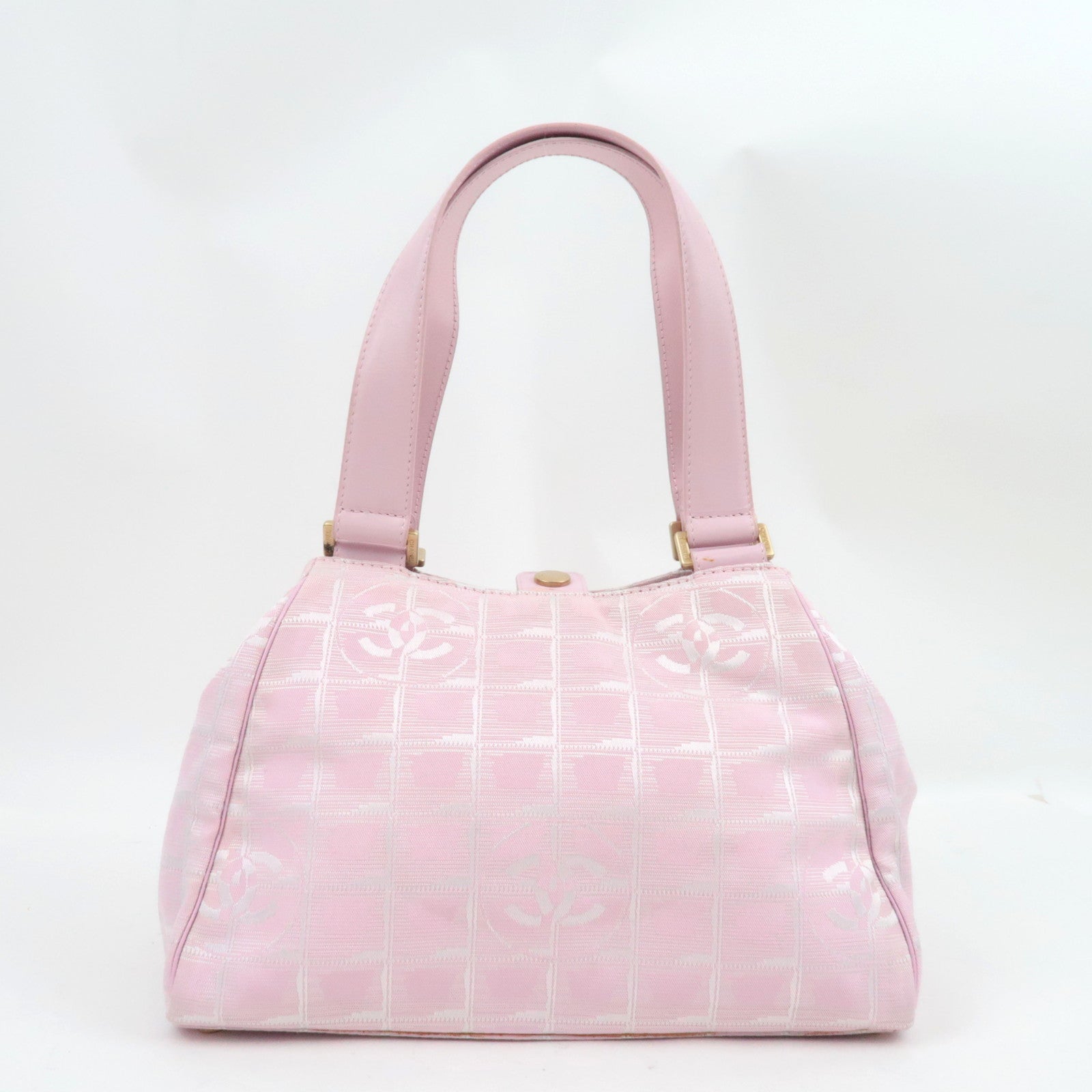 CHANEL New Travel Line Tote Bag Nylon Jacquard Leather Pink A20518 8051845 *Dust Bag