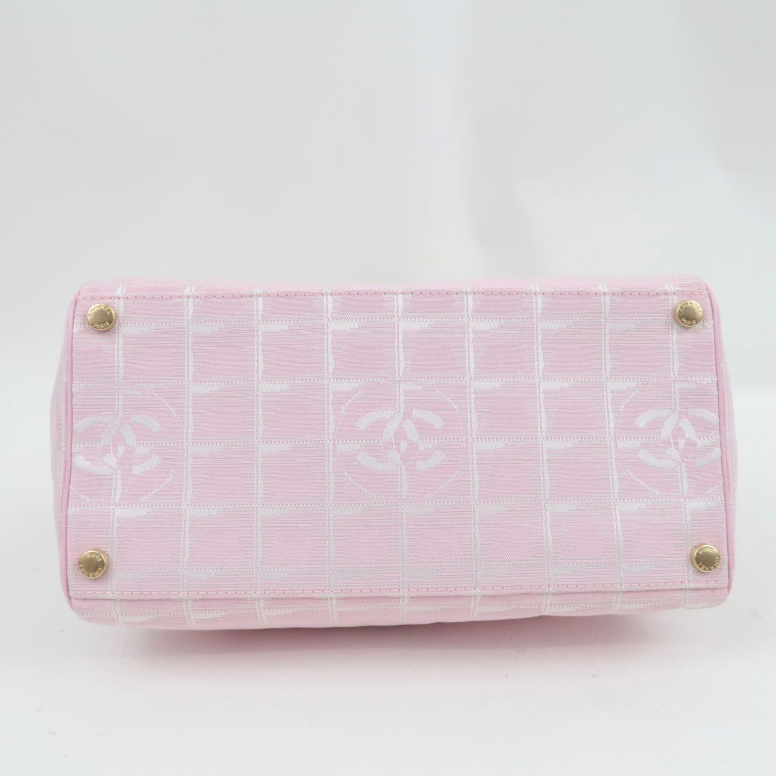 CHANEL New Travel Line Tote Bag Nylon Jacquard Leather Pink A20518 8051845 *Dust Bag