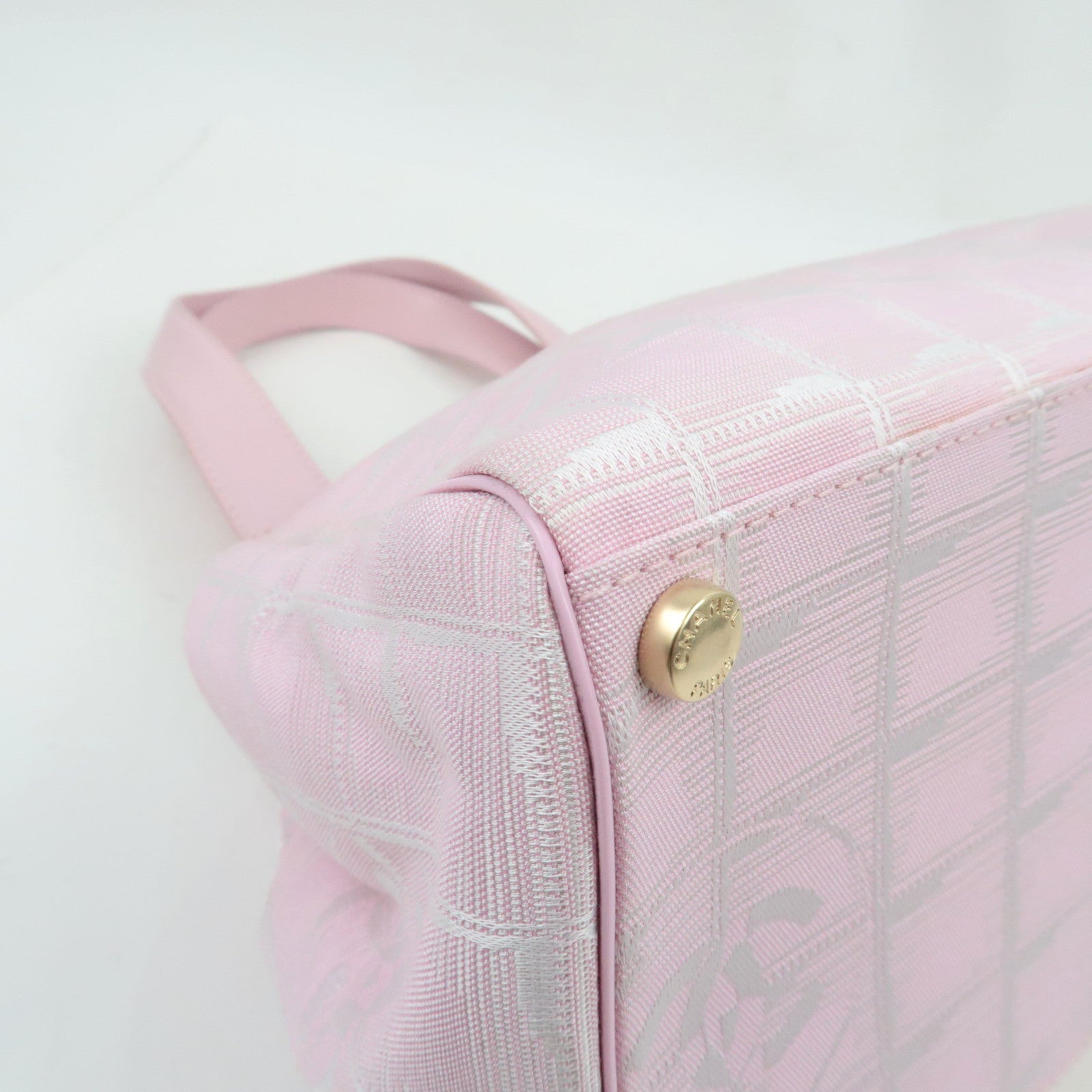 CHANEL New Travel Line Tote Bag Nylon Jacquard Leather Pink A20518 8051845 *Dust Bag