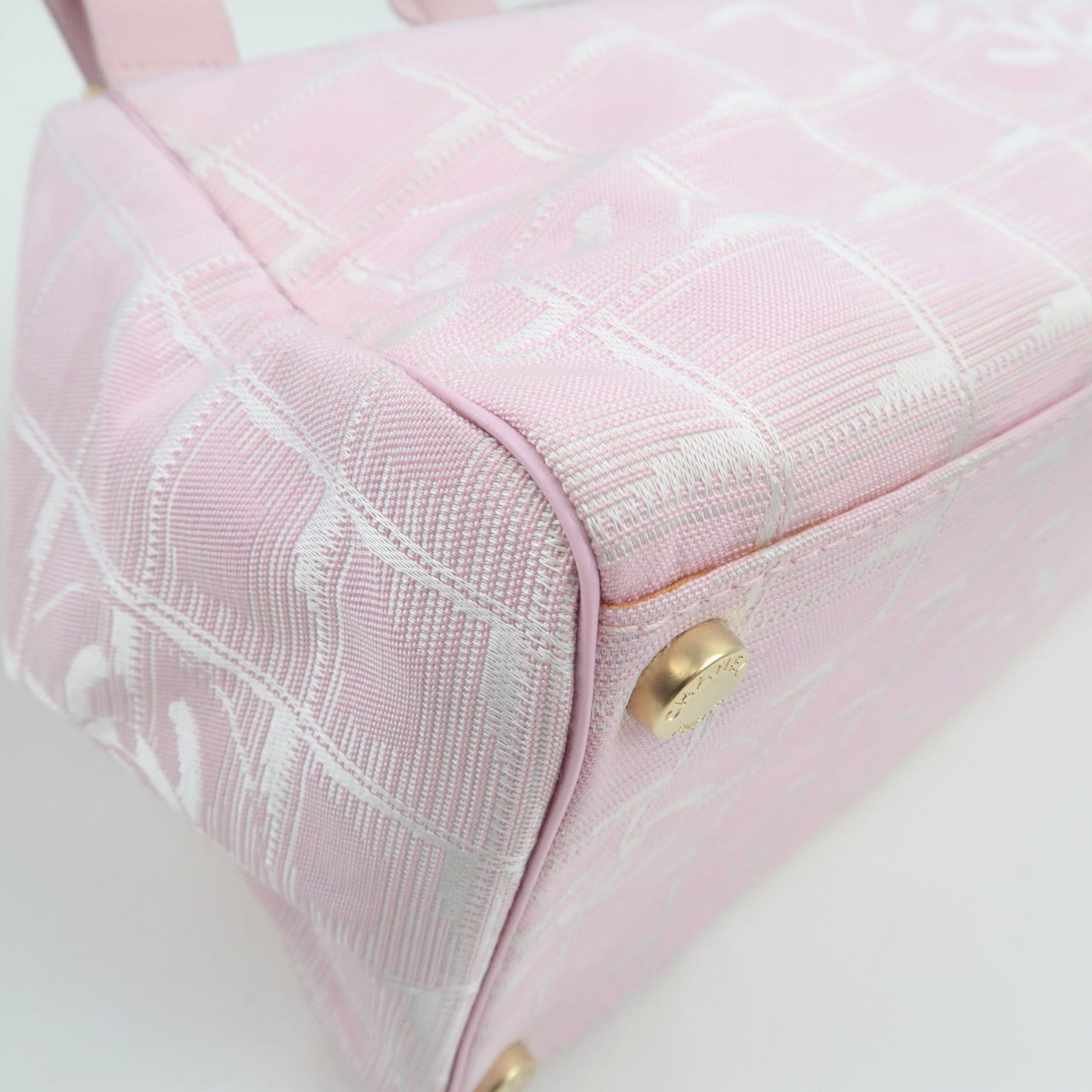 CHANEL New Travel Line Tote Bag Nylon Jacquard Leather Pink A20518 8051845 *Dust Bag