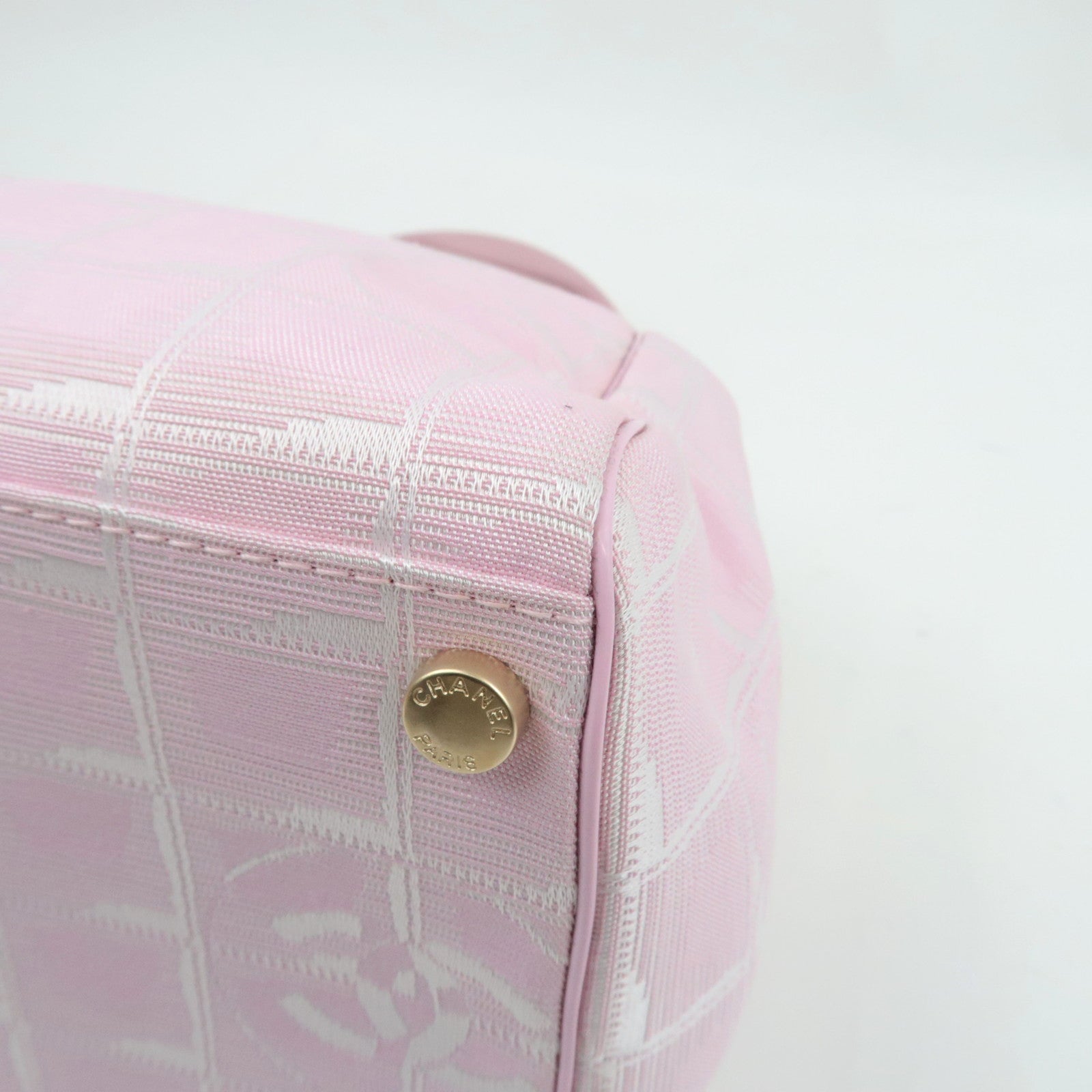 CHANEL New Travel Line Tote Bag Nylon Jacquard Leather Pink A20518 8051845 *Dust Bag