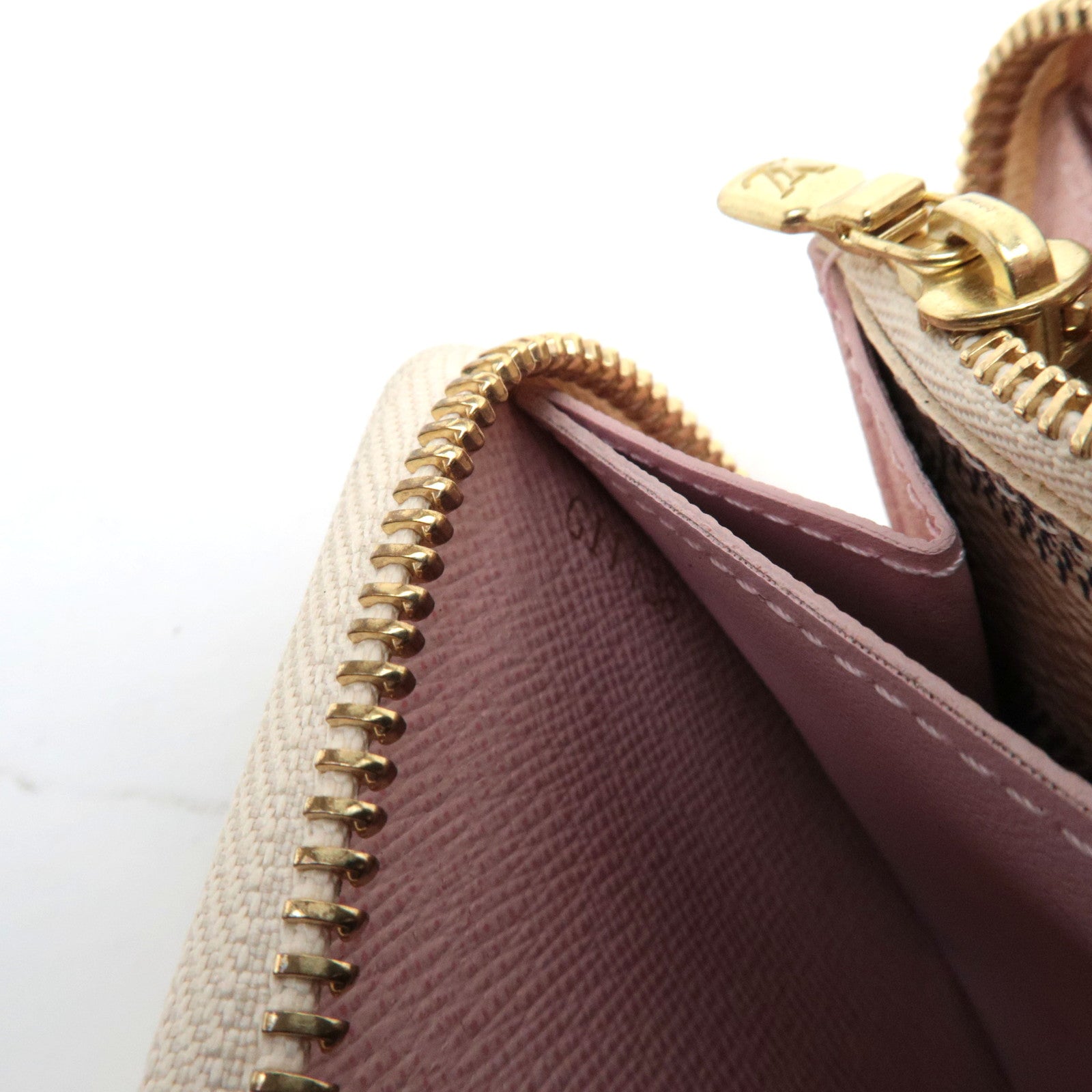 Louis Vuitton Damier Azur Portefeuille Clemence Long Wallet Rose Ballerine N61264 GI1138 *Box, Dust bag