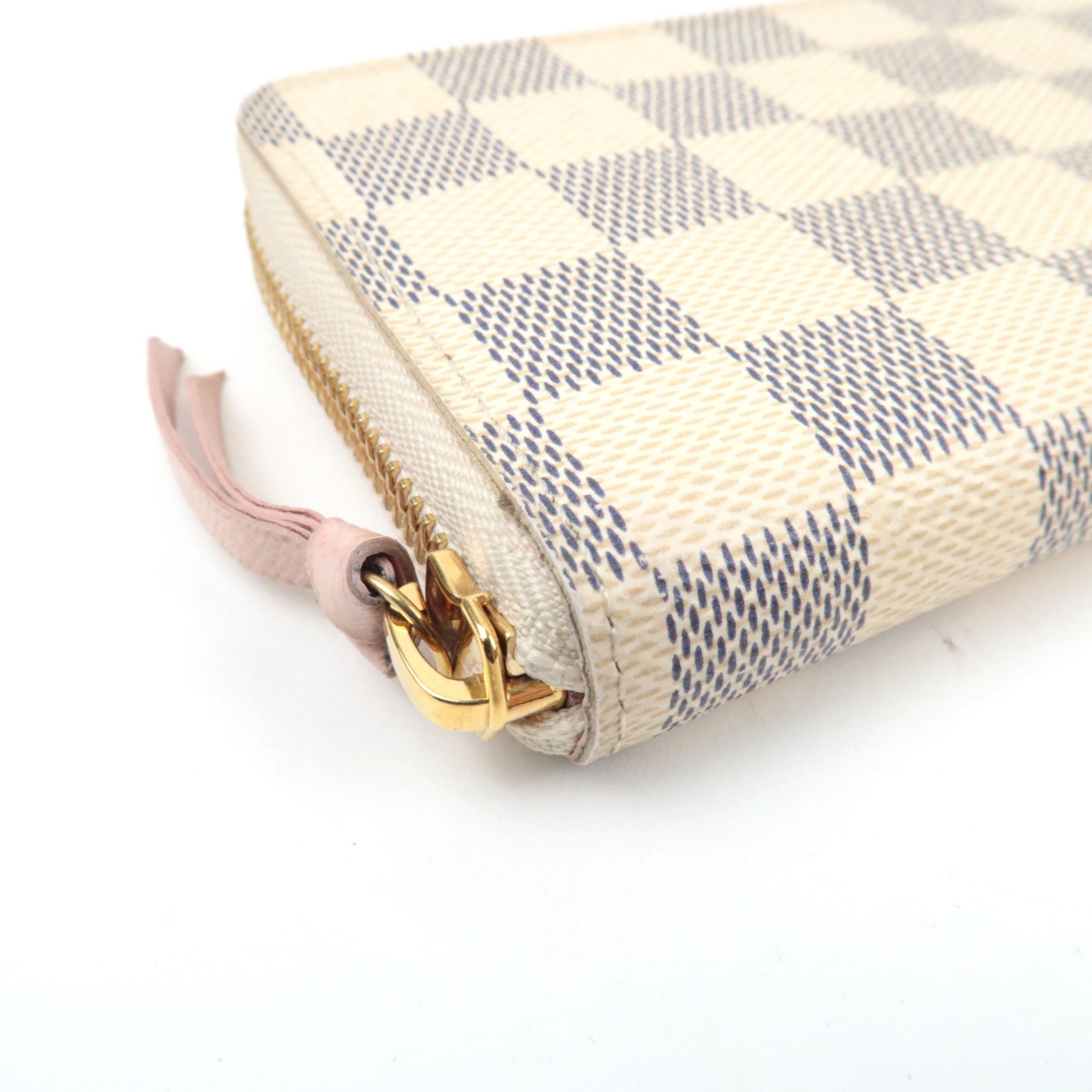 Louis Vuitton Damier Azur Portefeuille Clemence Long Wallet Rose Ballerine N61264 GI1138 *Box, Dust bag