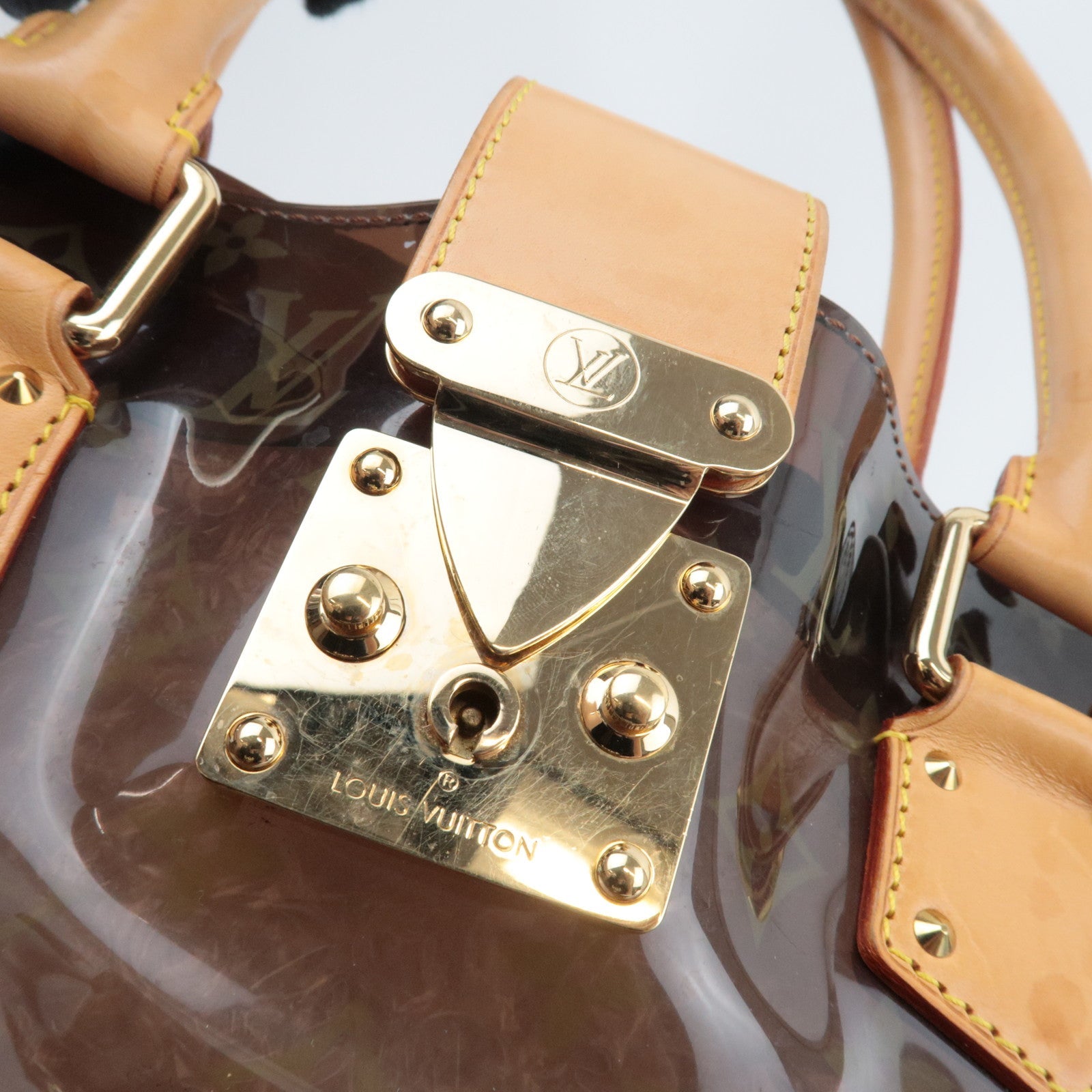 Louis Vuitton Monogram Vinyl Neo Cabas Ambre MM Tote Bag Vinyl Brown M92504 CE0064 *Keys, Crochette