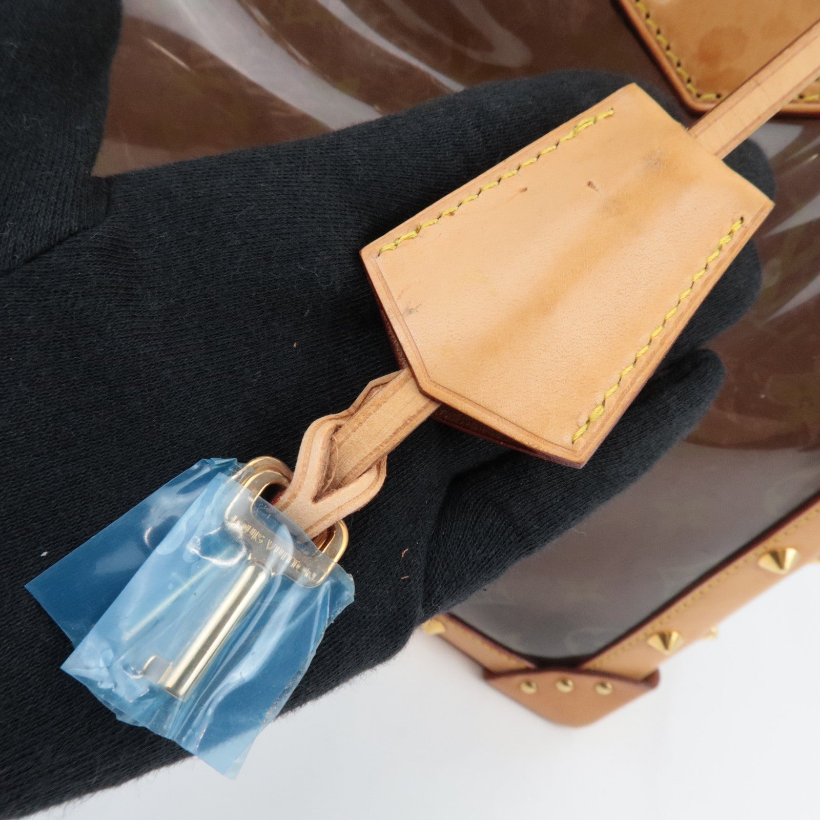 Louis Vuitton Monogram Vinyl Neo Cabas Ambre MM Tote Bag Vinyl Brown M92504 CE0064 *Keys, Crochette