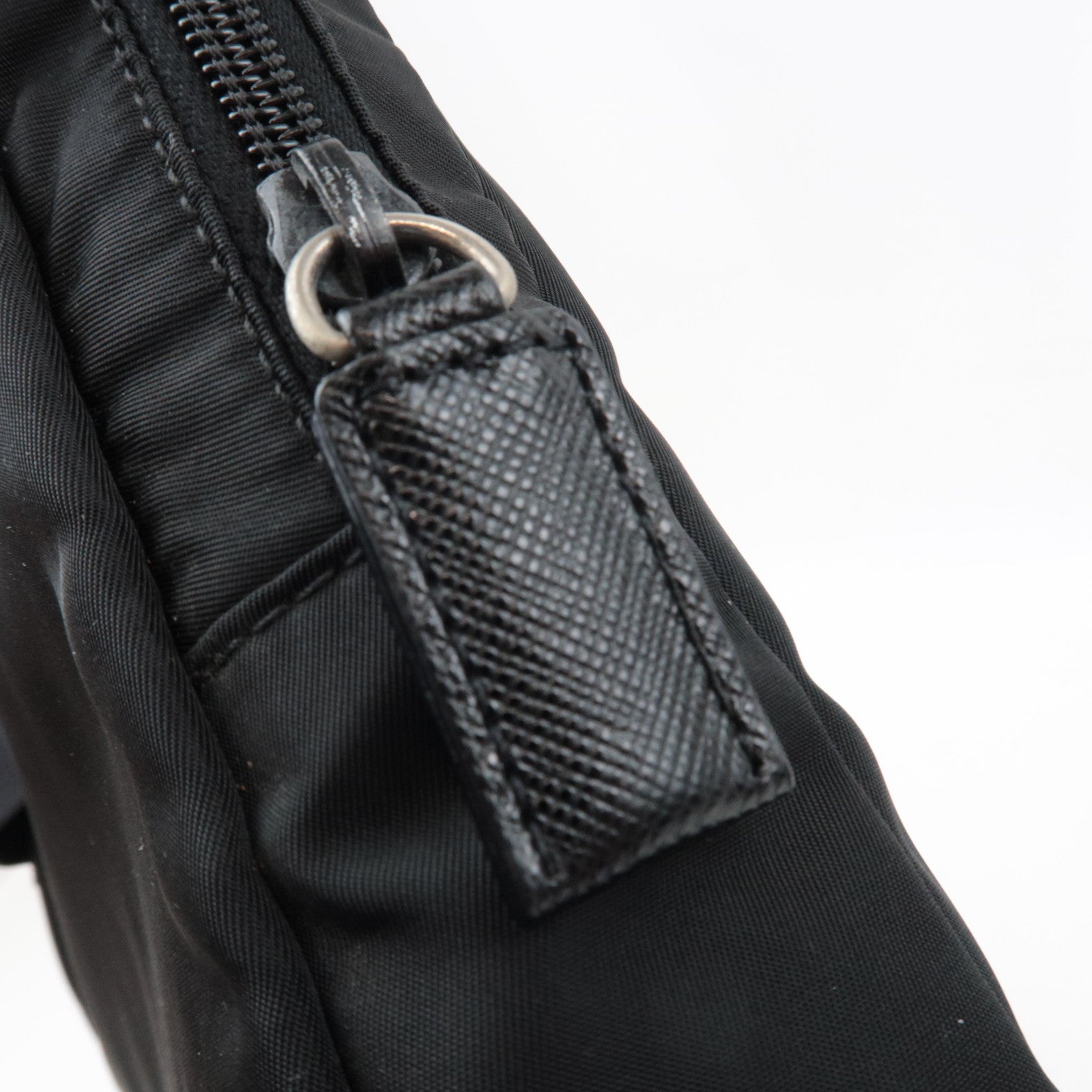 PRADA Laptop Case Clutch Bag Bag In Bag Nylon Leather Black