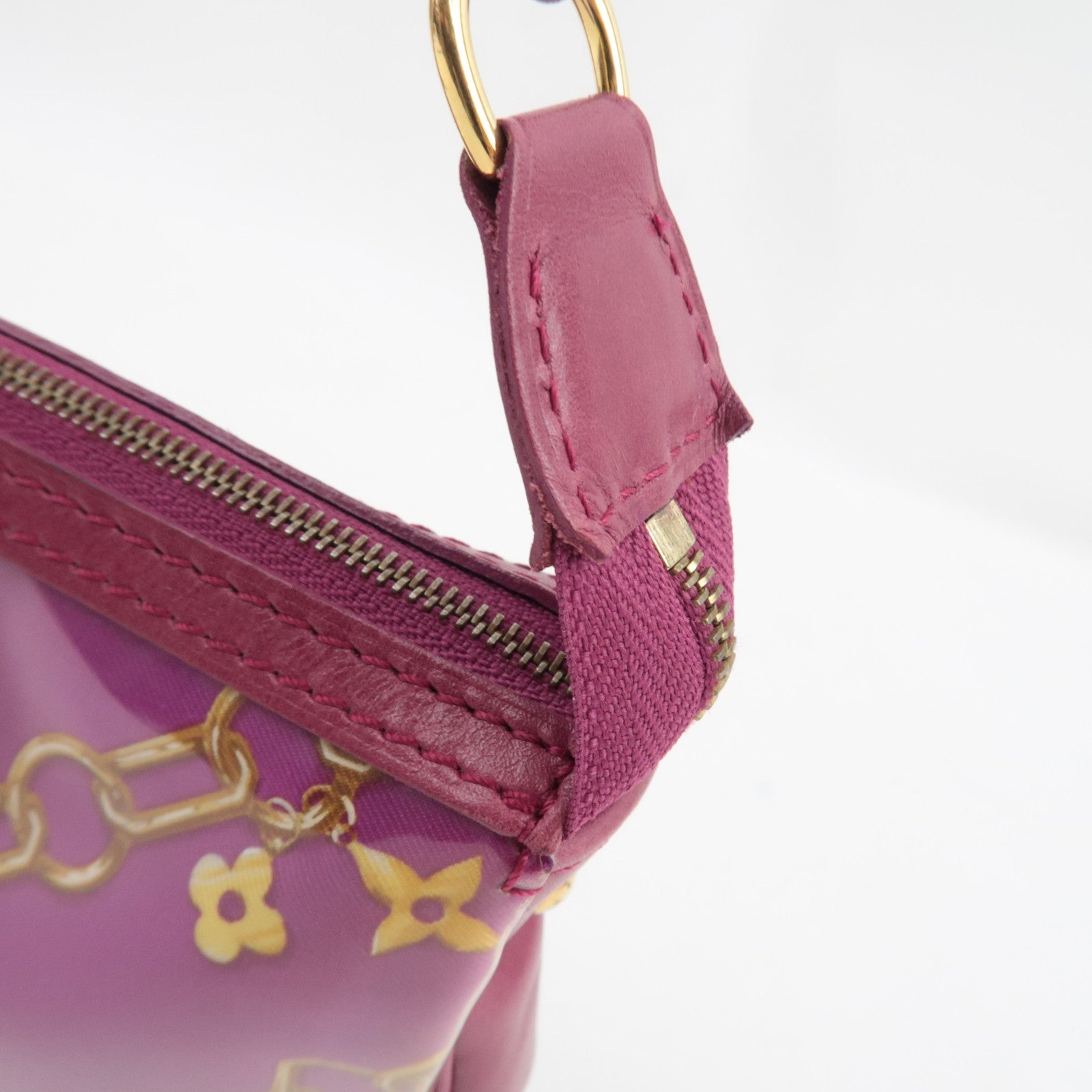 Louis Vuitton Monogram Charm Pochette Accessoires Handbag Fuchsia M95160 VI0026