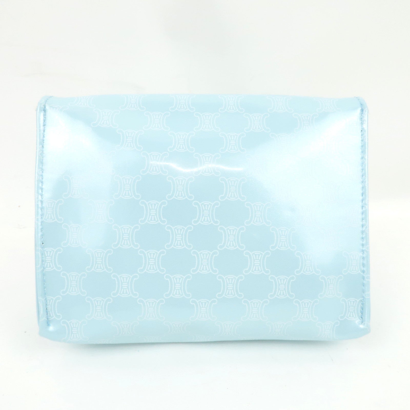 CELINE Macadam Cosmetic Pouch Novelty Vinyl Light Blue