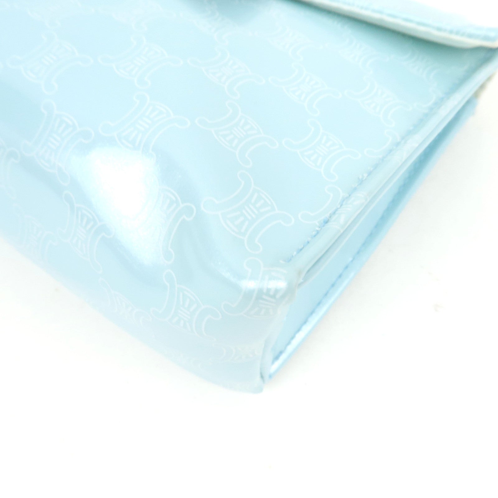 CELINE Macadam Cosmetic Pouch Novelty Vinyl Light Blue