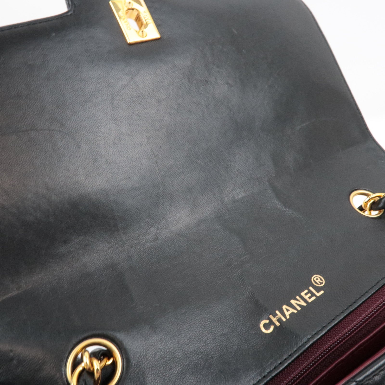 CHANEL Matelasse Chain Shoulder Bag Lambskin Black 1796686