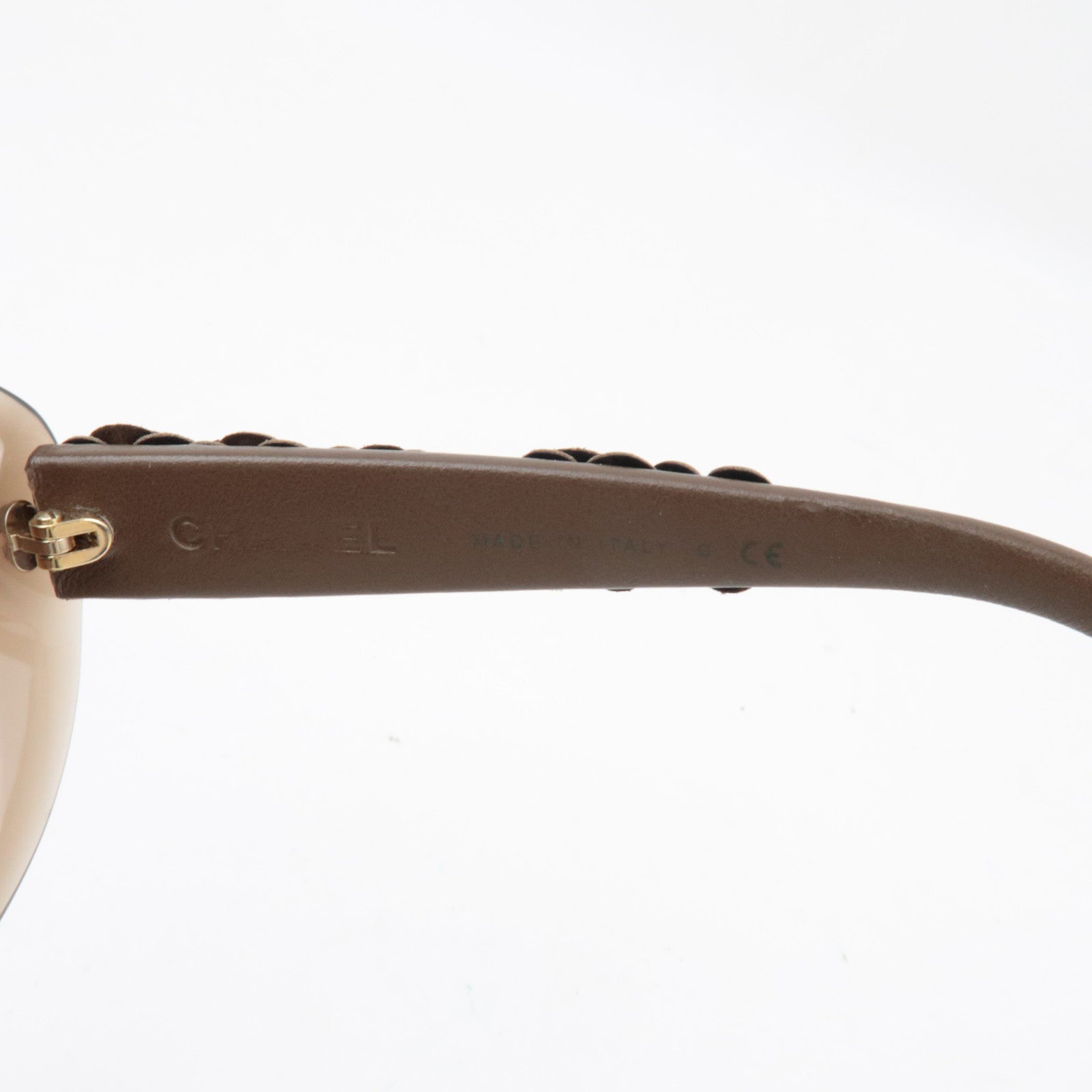 CHANEL Coco Mark Camellia Sunglasses 5318-Q-A C.1511/S5 55□17 135 Leather Brown *Box, Case, Cloth