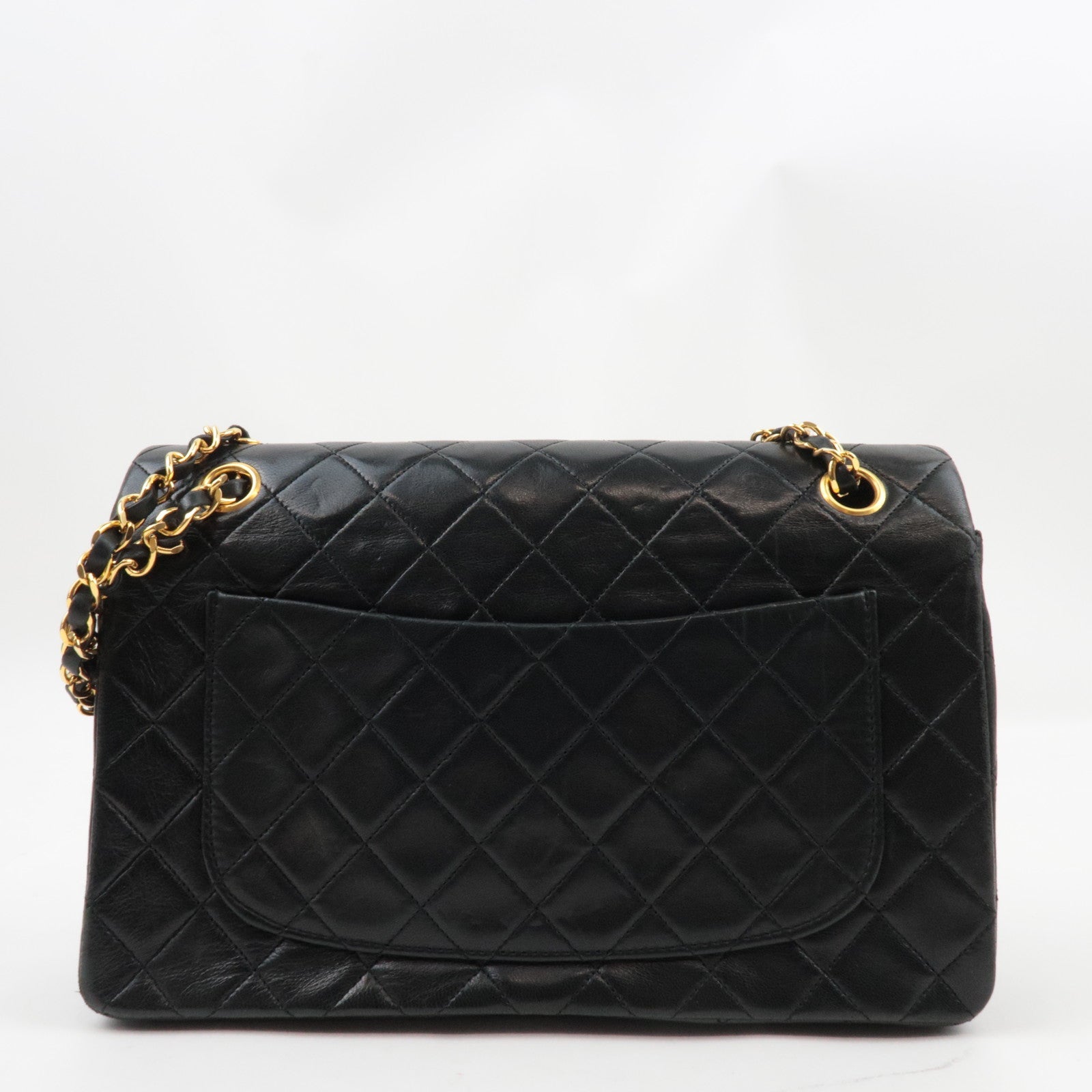 CHANEL Matelasse Double Chain Shoulder Bag Lambskin Black 1439244 *Dust Bag, G Card