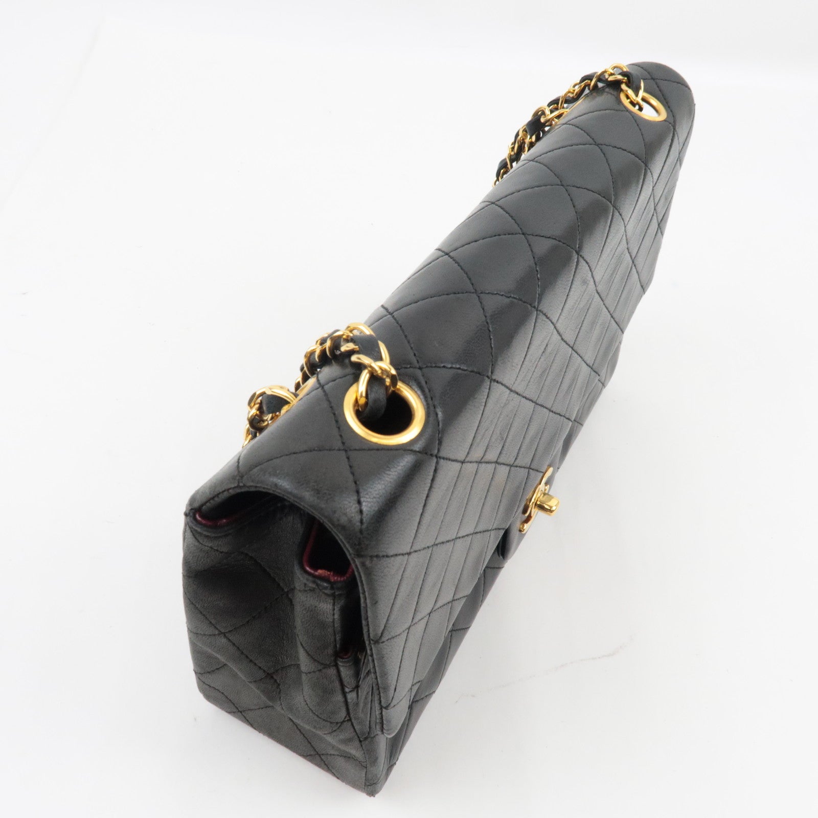 CHANEL Matelasse Double Chain Shoulder Bag Lambskin Black 1439244 *Dust Bag, G Card